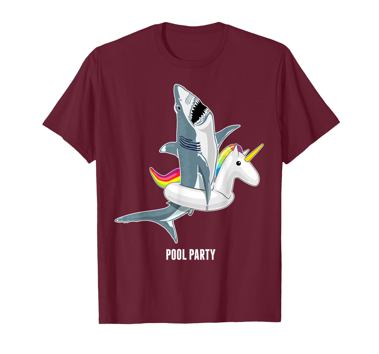 Pool Party Unicorn Float Funny Shark Lover Gift Kids T-Shirt