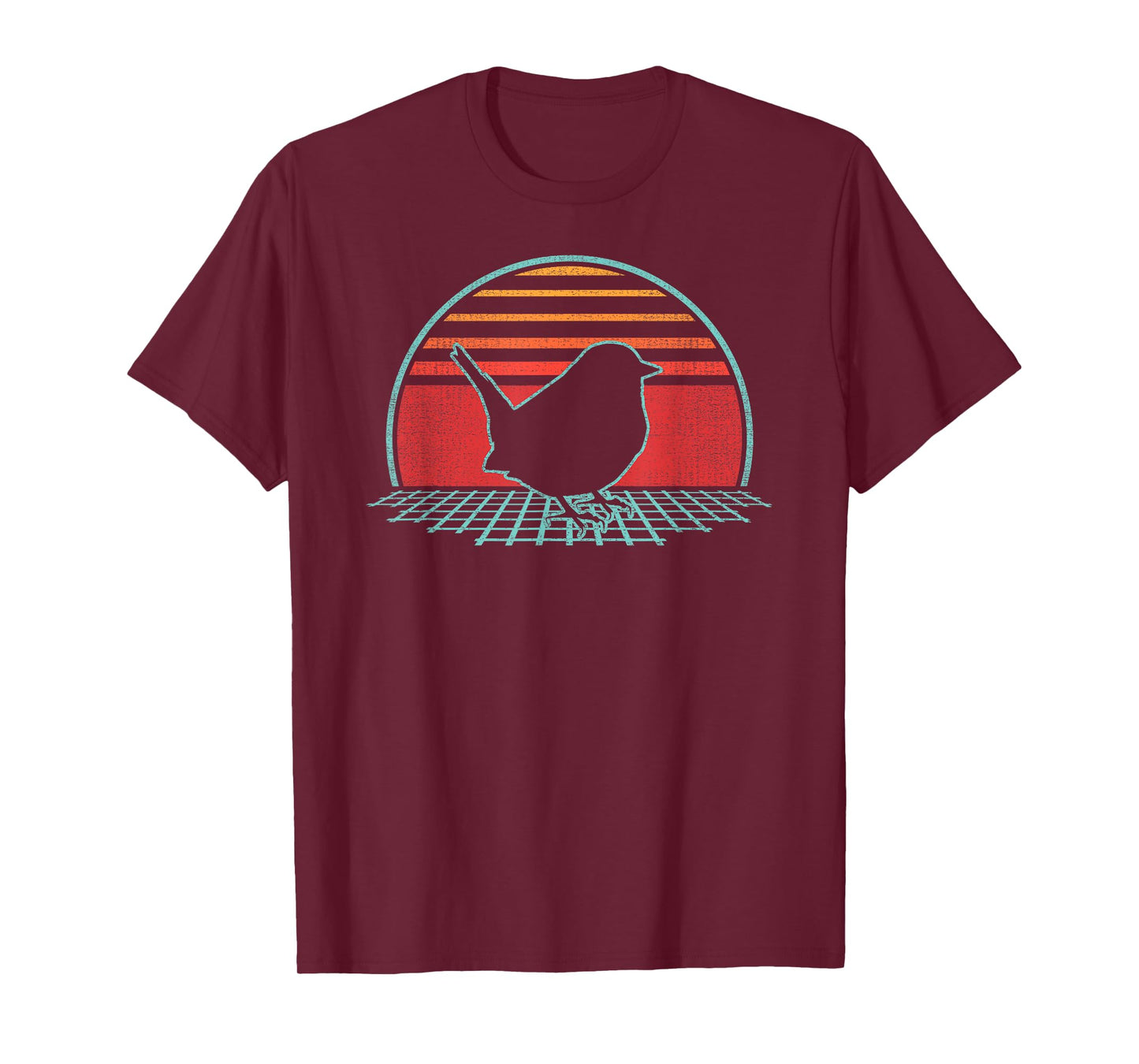 Wren Bird Retro Vintage 80s Style Birding Gift T-Shirt