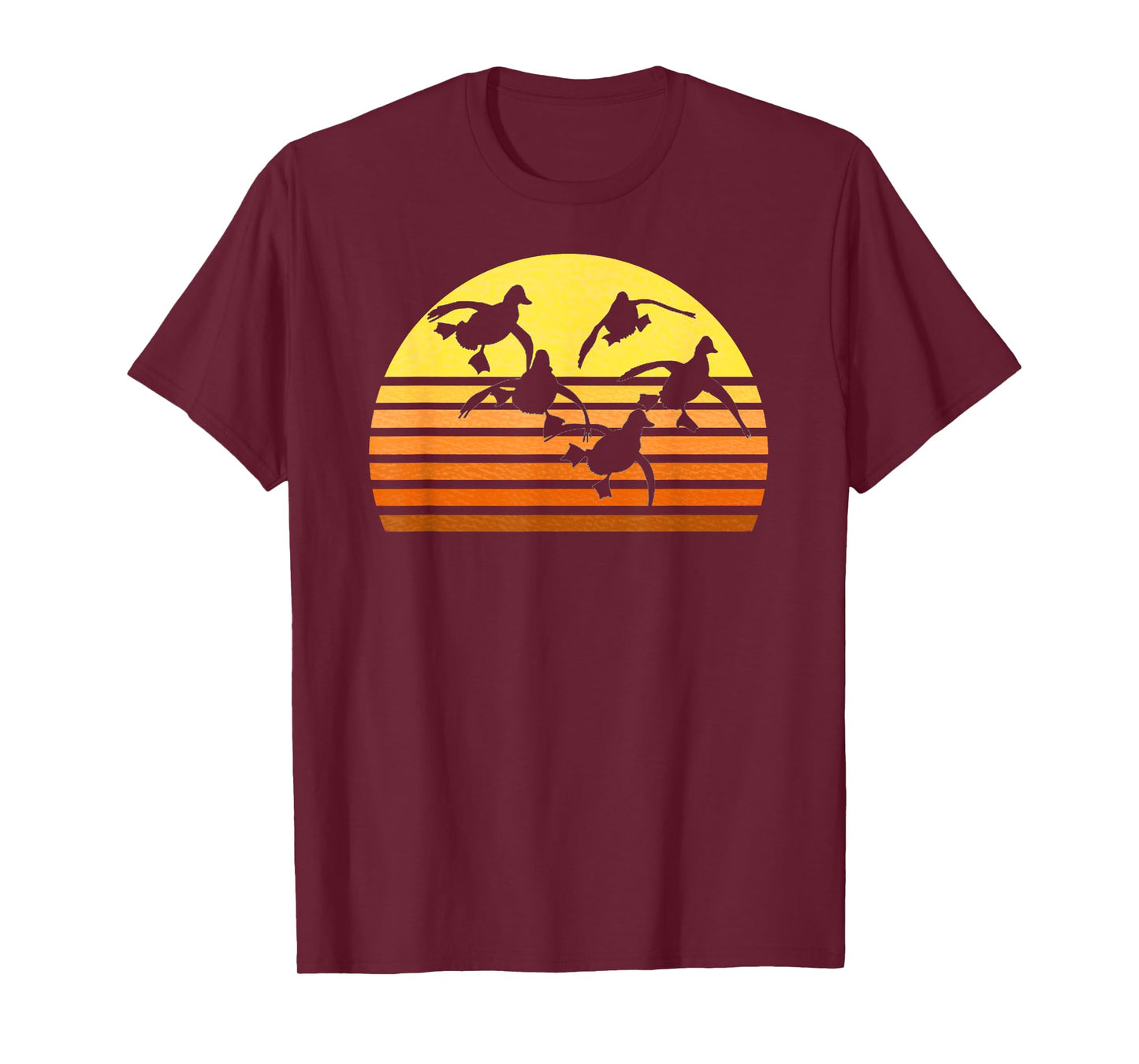 Duck Whisperer Fall Hunter Retro Sun Ducks Autumn Sky Gift T-Shirt