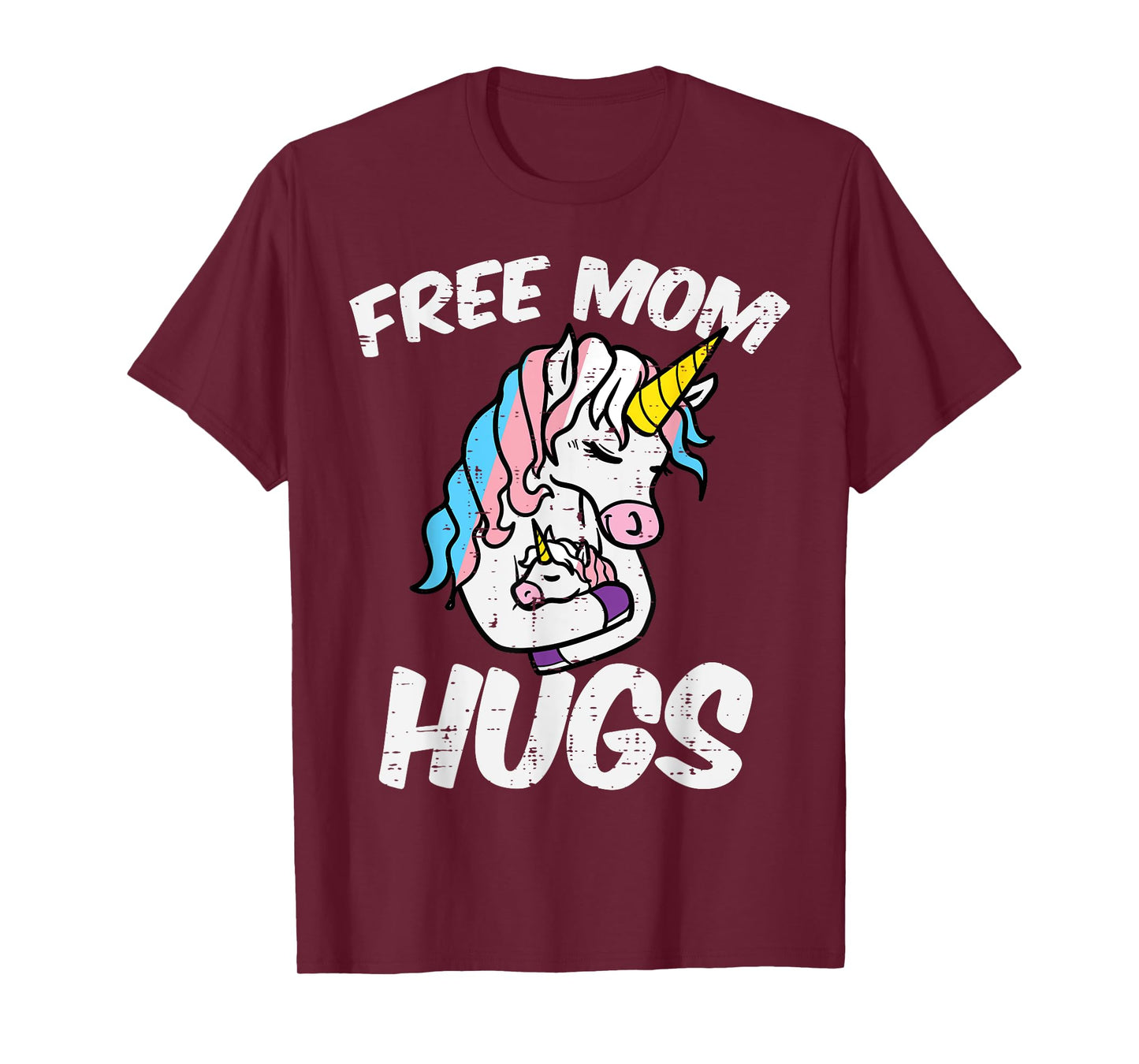 Mom Hugs Unicorn Transgender Trans Pride Flag Transsexual T-Shirt