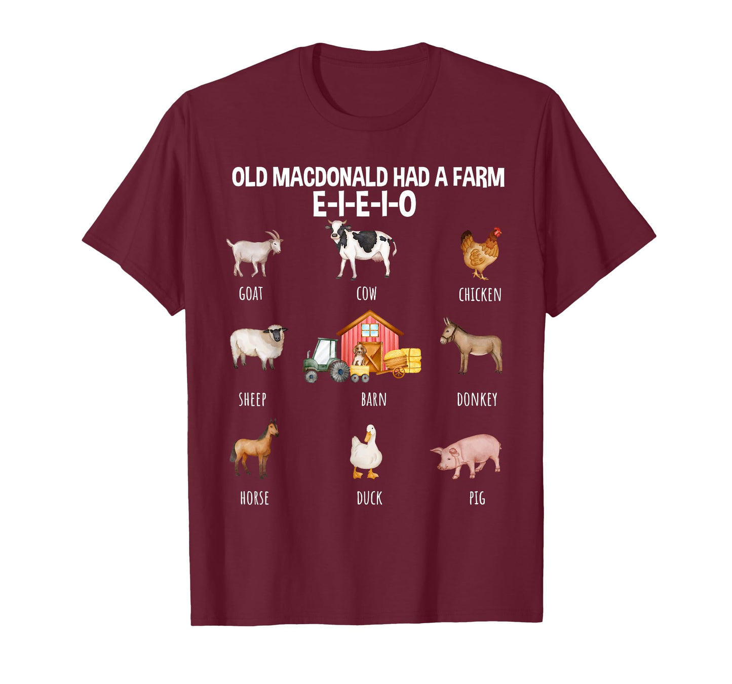 Toddler Kids Old MacDonald Had a Farm E-I-E-I-O Nursery Song T-Shirt