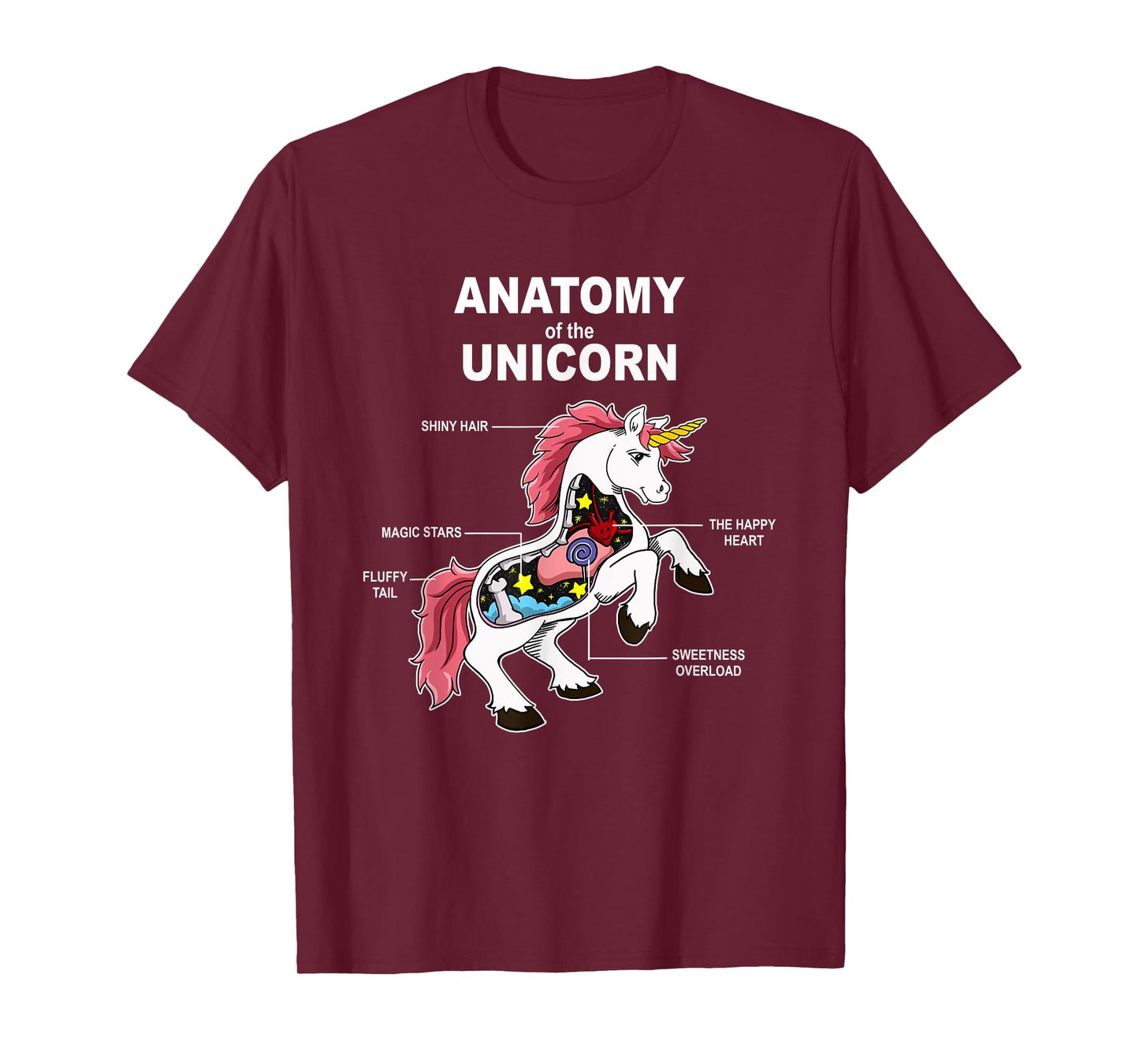 Unicorn Anatomy Cute Magic Creature Funny T-Shirt