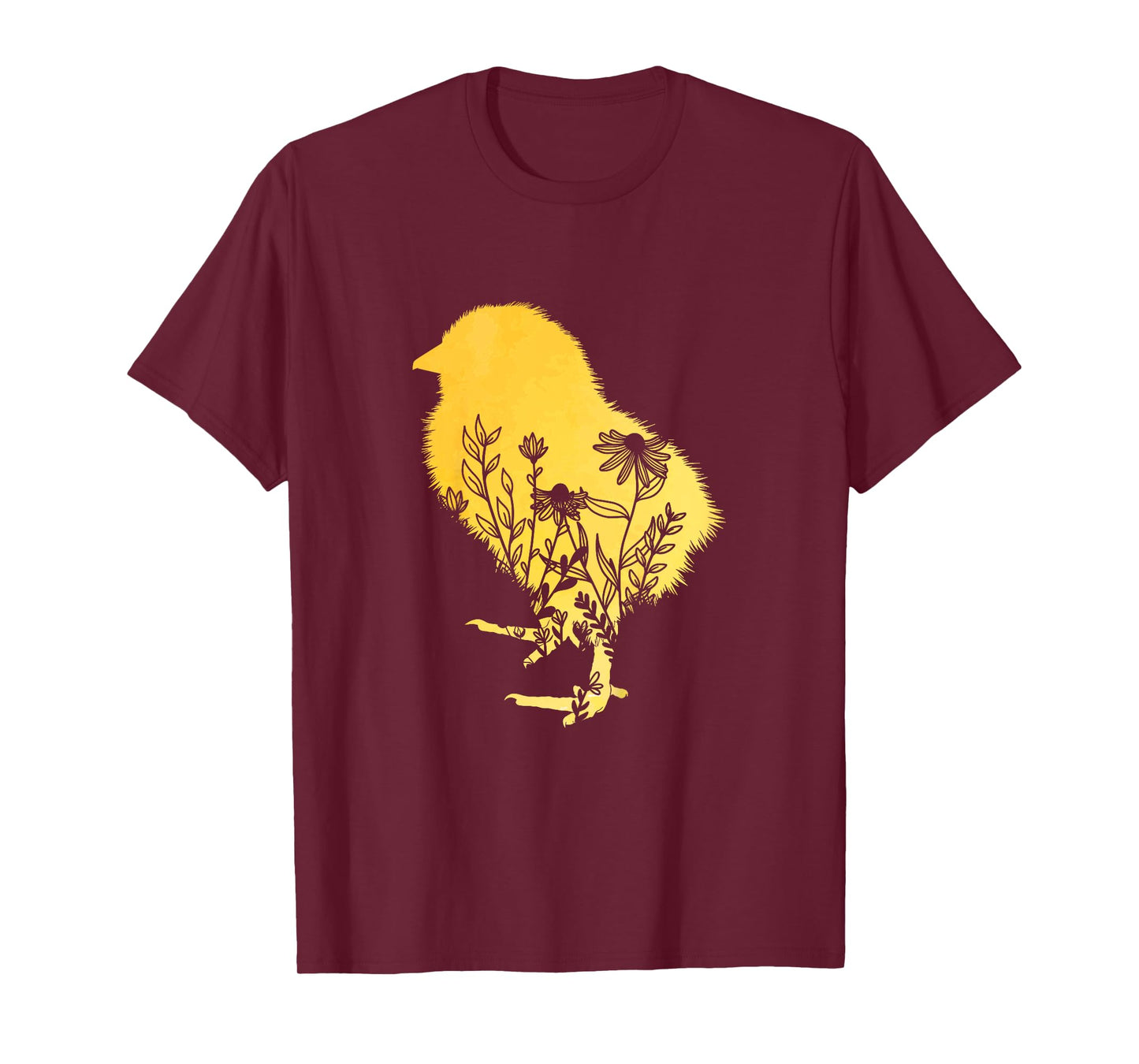Kids Girls Chick Floral Toddler Easter Baby Chicken Cute Flower T-Shirt