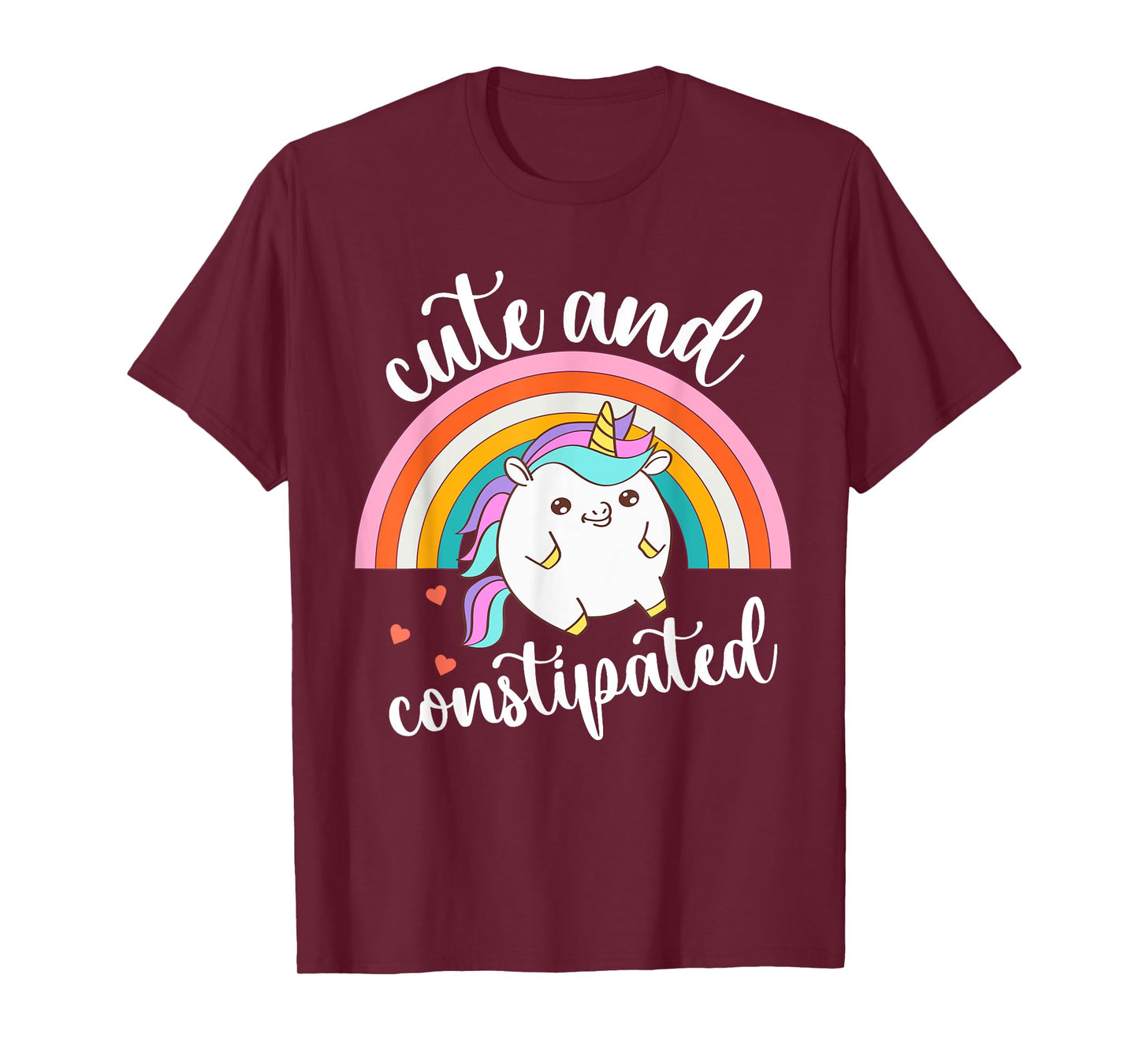 Funny Constipation IBS-C Tummy Ache Cute Constipated Unicorn T-Shirt