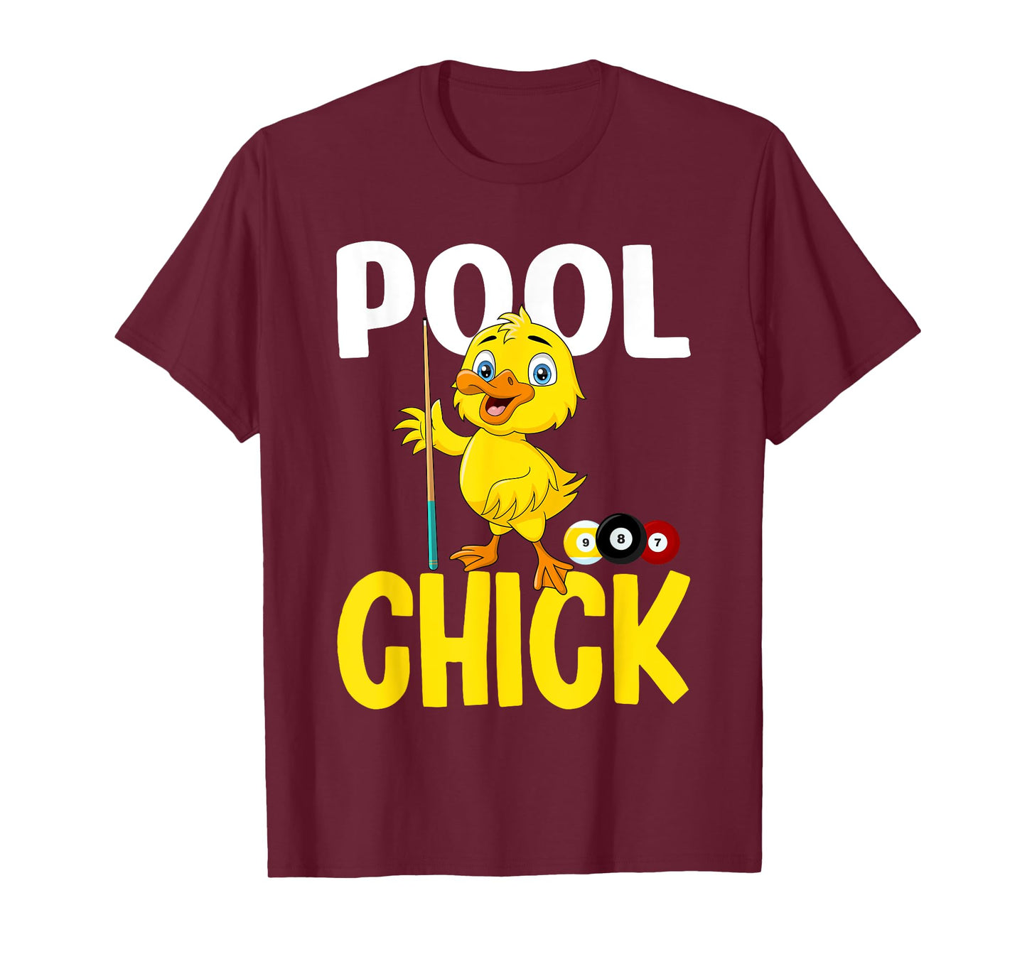 Funny Pool Chick 8 Ball Women Cute Billiards Ladies T-Shirt