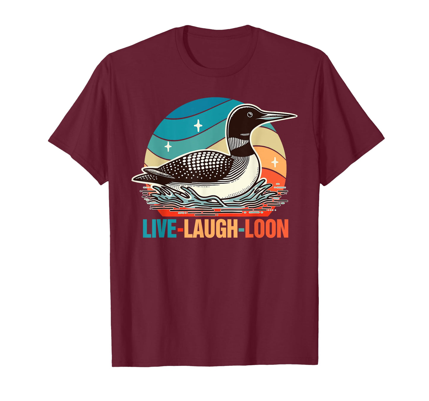 Funny Birds Mom Retro Vintage Outfits Common Loon Bird Lover Bird Watching Lives Laugh Loon T-Shirt, Small, Black