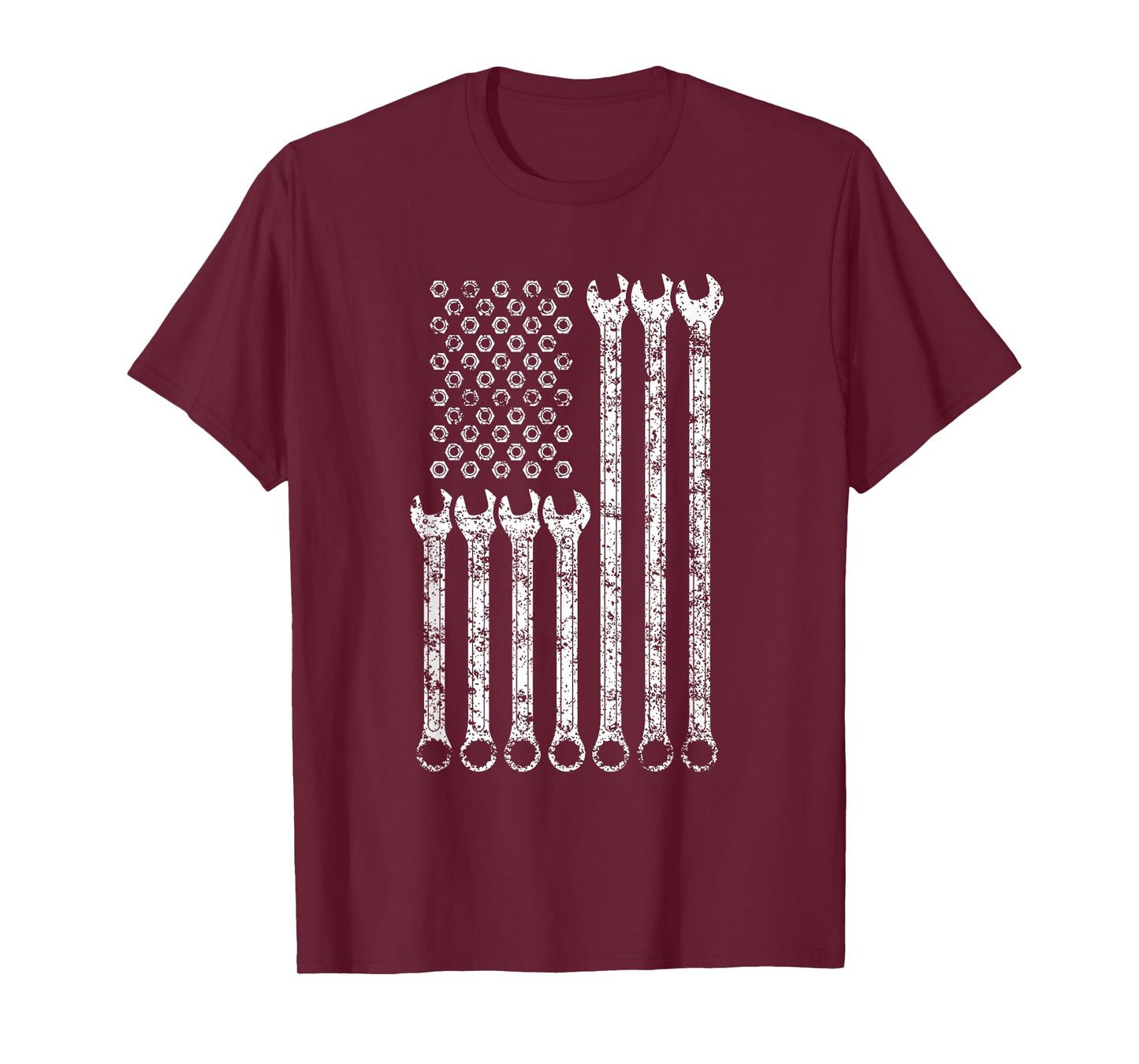 American Flag Mechanic Combination Wrench Wrenches Car T-Shirt