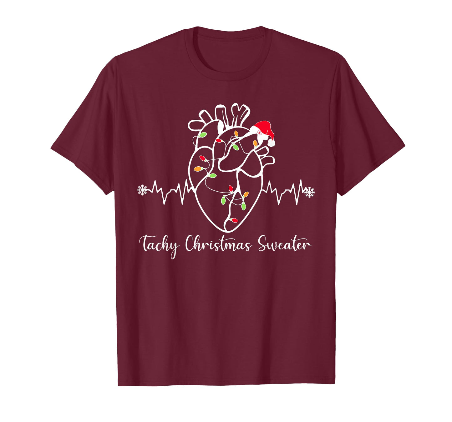 Tachy Christmas Sweater Anatomy Heart Cardiac Nurse Xmas T-Shirt