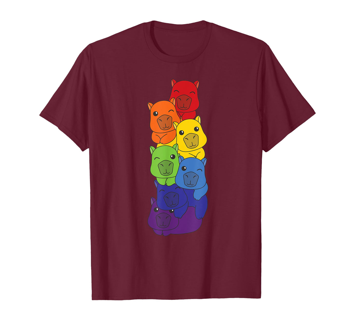Rainbow Capybaras Cute Animals Colorful Capybara T-Shirt