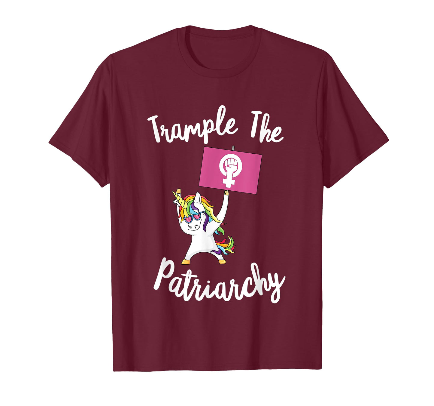 Feminist Unicorn Trample The Patriarchy Activist Flag Resist T-Shirt