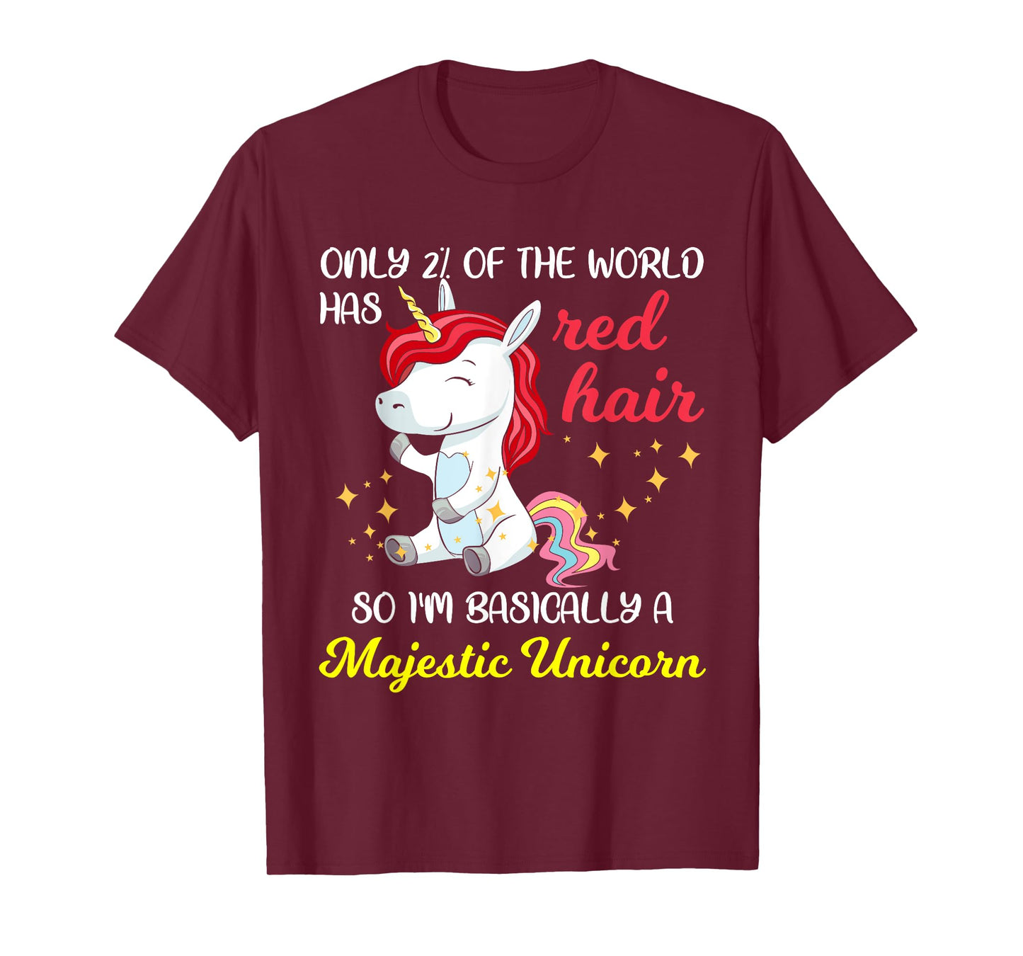 Red Hair Majestic Unicorn Funny Ginger Head Pride T-Shirt T-Shirt
