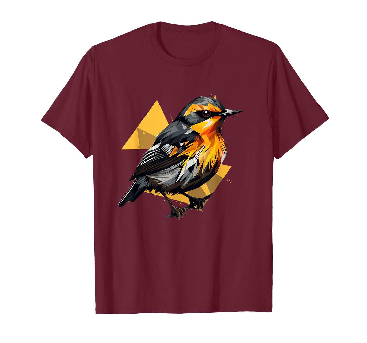 Blackburnian Warbler Geometric Patten Art,Cute Bird Lover T-Shirt