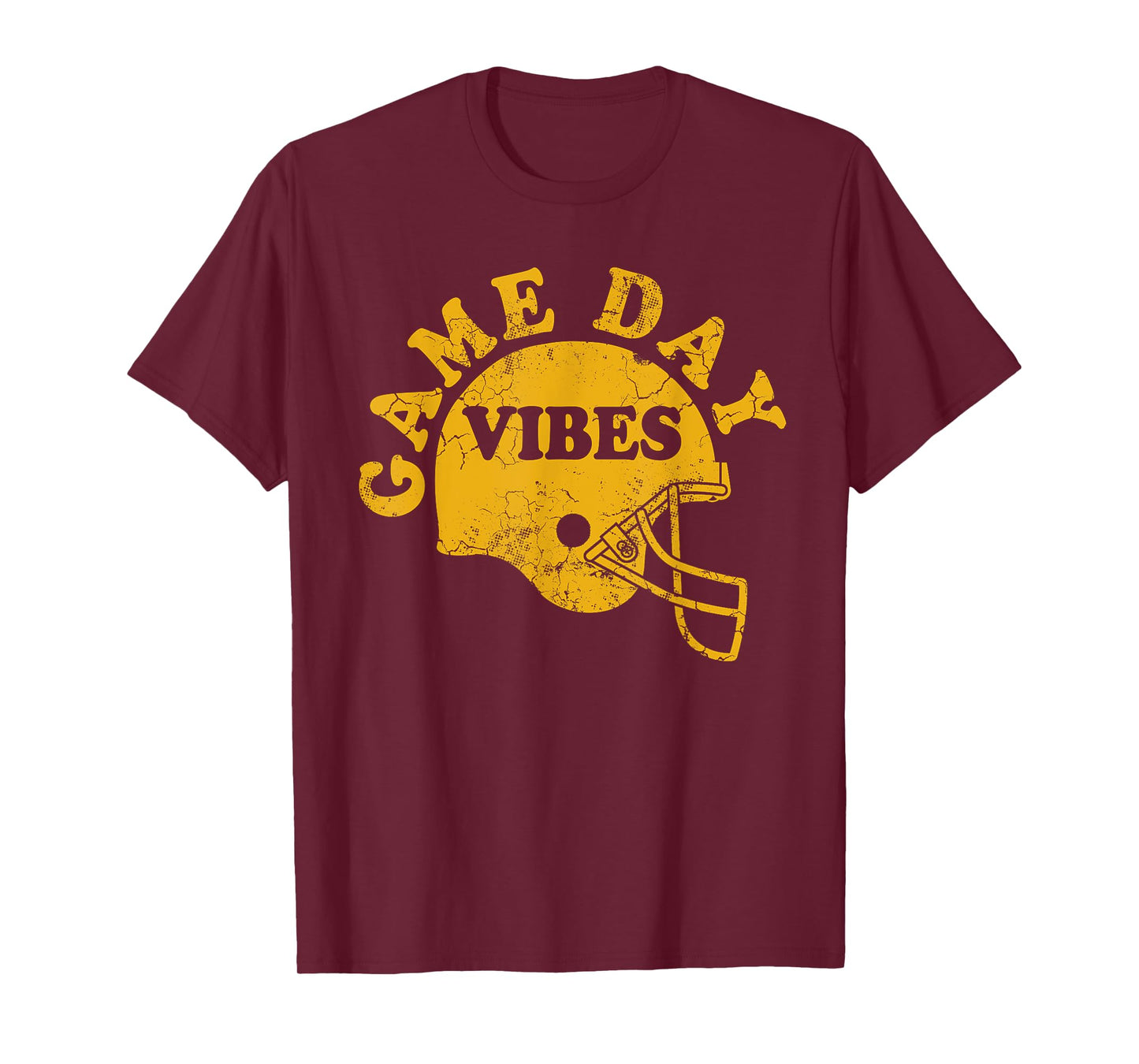 Football Game Day Vibes Yellow Helmet Men Women Kids Boys T-Shirt