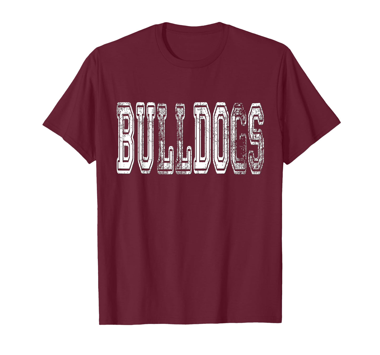 Bulldogs Mascot Distressed Vintage School Sports Name Fan T-Shirt