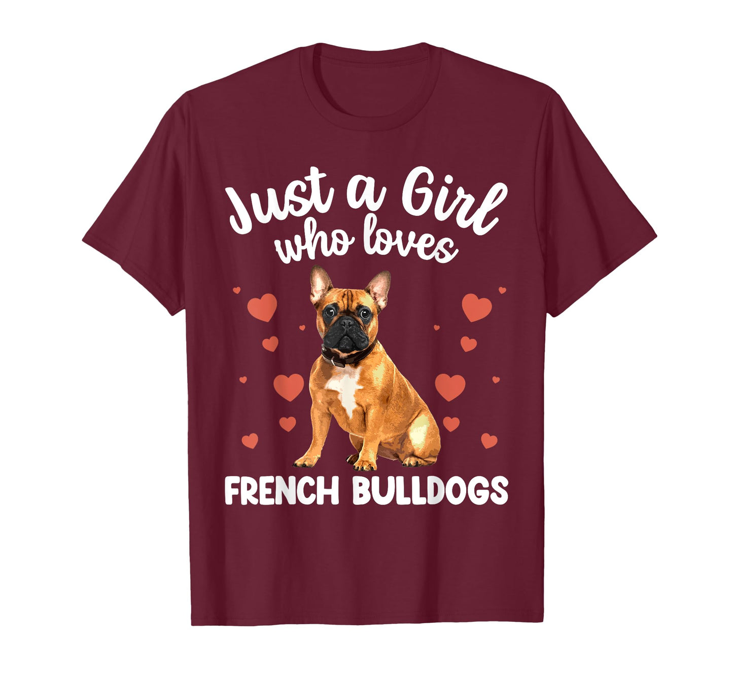 Funny French Bulldog Art For Women Girls Frenchie Bulldog T-Shirt