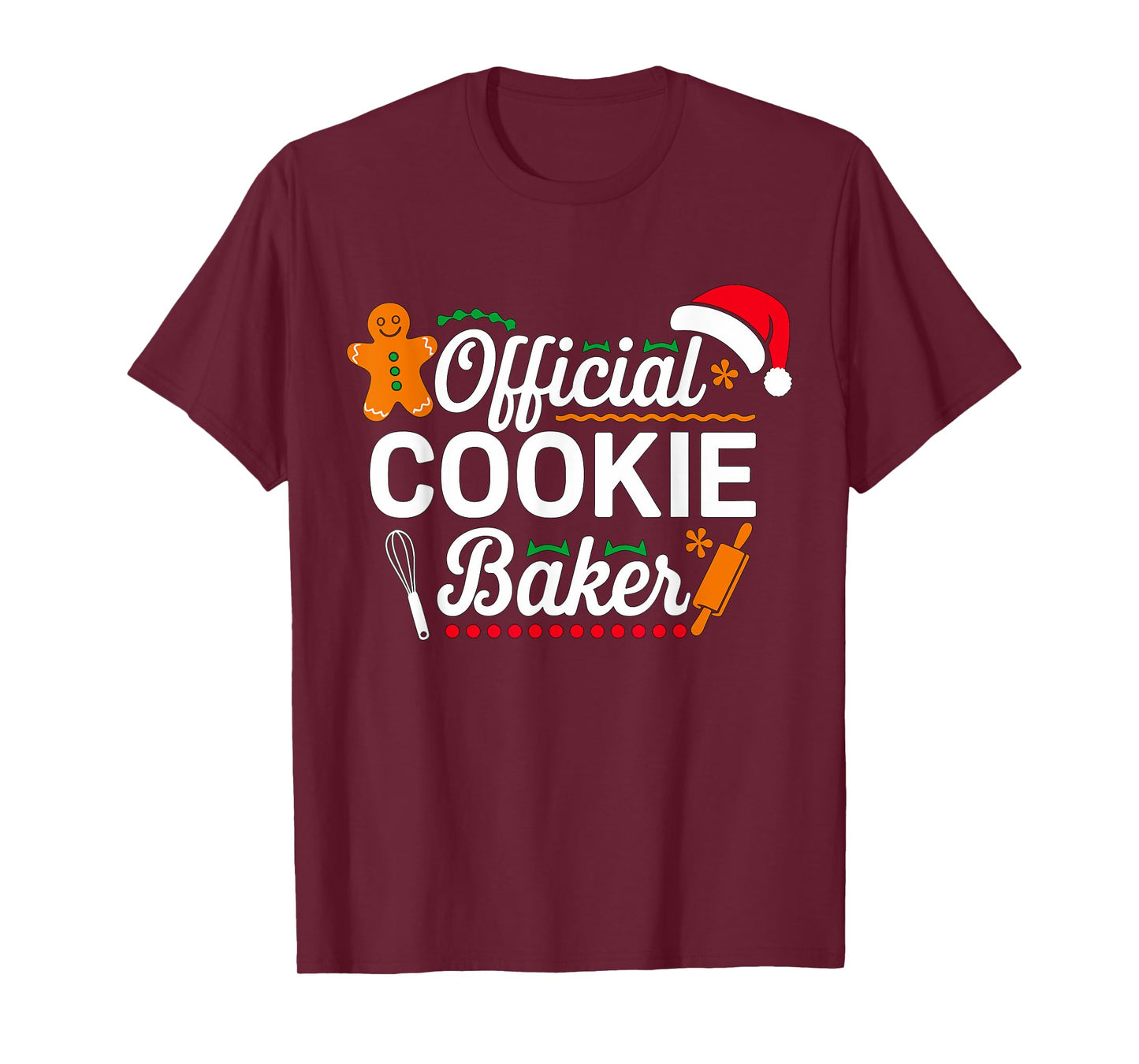 Official Cookie Baker Christmas Costume Mom Xmas T-Shirt