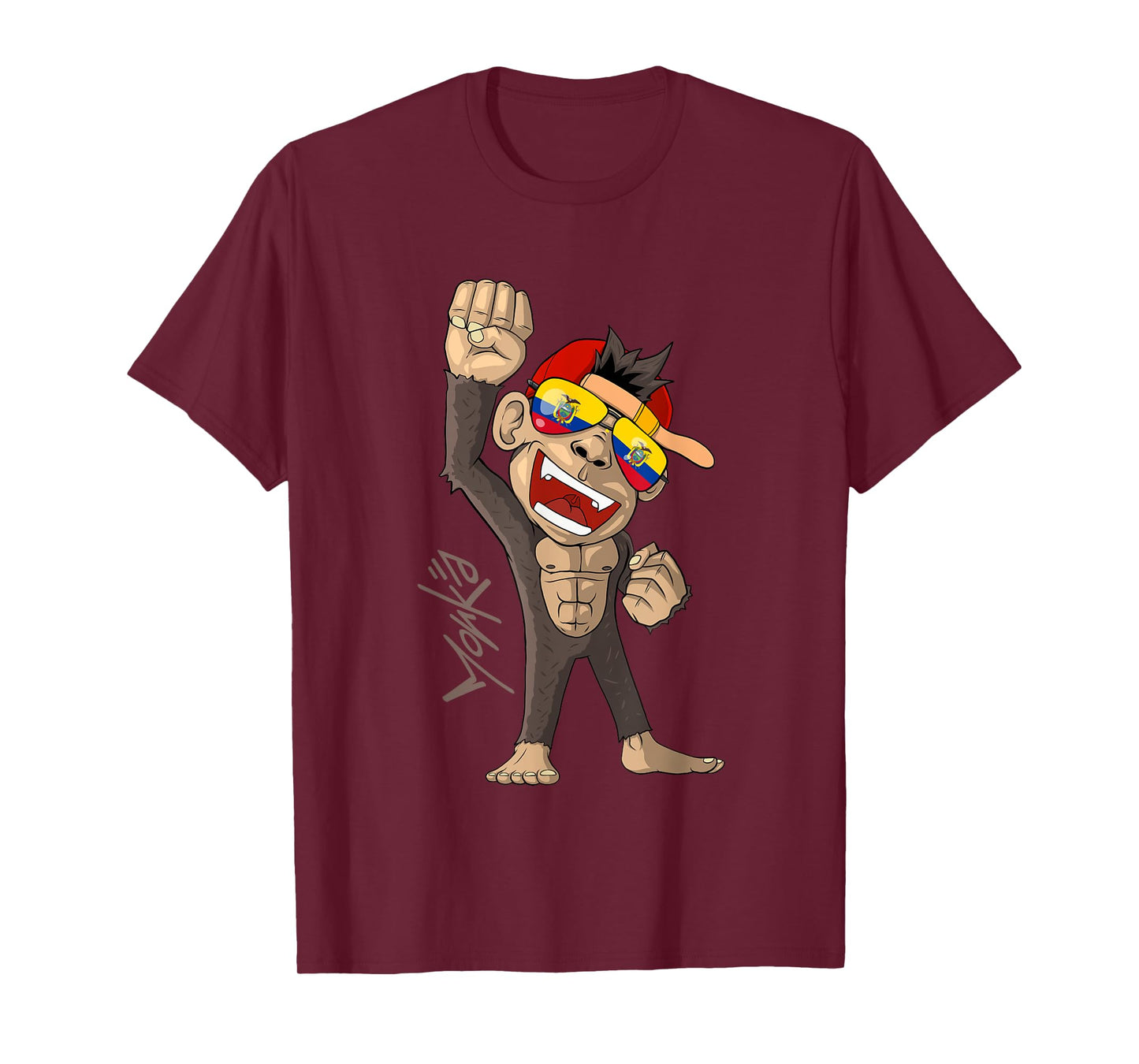 Ecuador Flag - Cheering Monkey - Fan T-Shirt