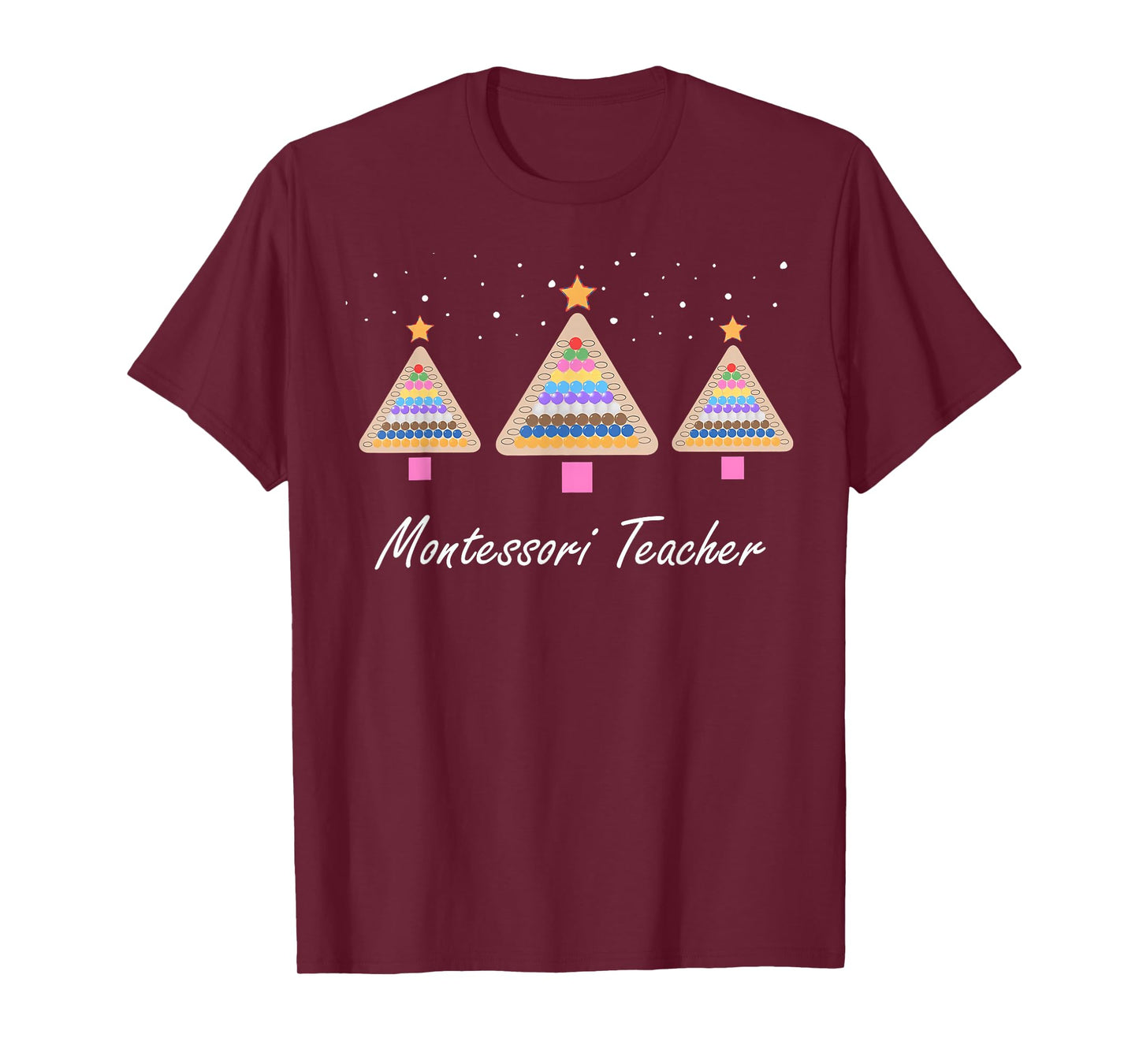 Christmas Montessori Teacher Xmas Tree Teaching School T-Shirt