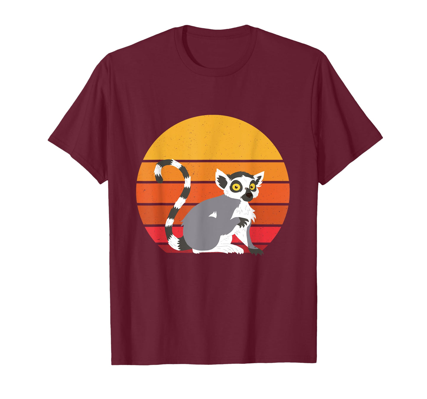 Lemur Sunset Funny Lemur Lover Retro Madagascar Animal T-Shirt