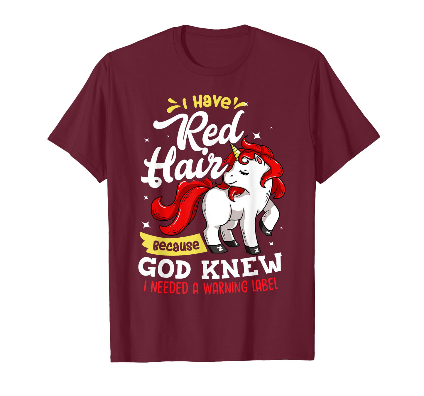 Red Hair Warning Label Gift Funny Redhead T-Shirt