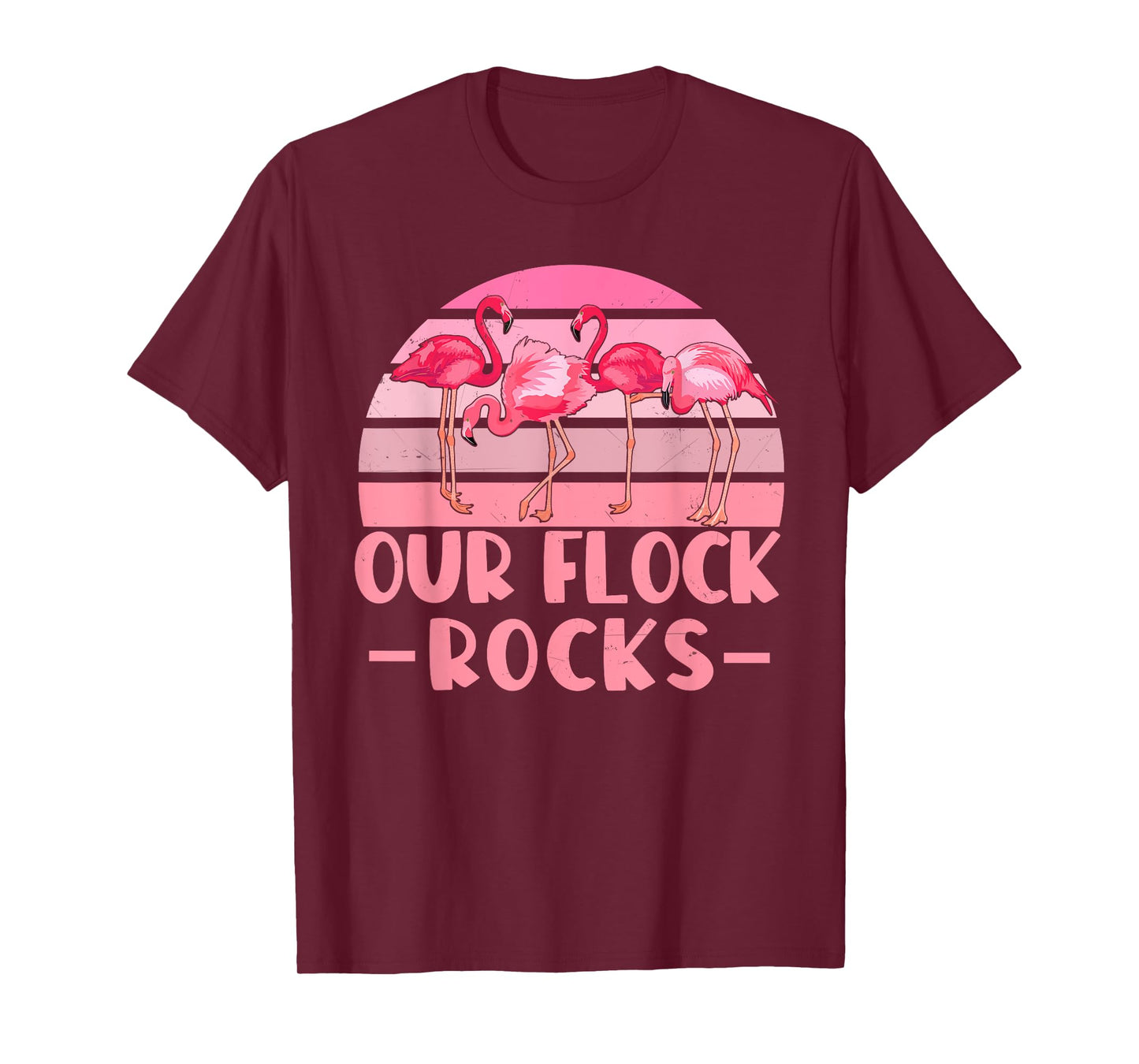 Our Flock Rocks Flamingos Lover Family Vacation Group T-Shirt