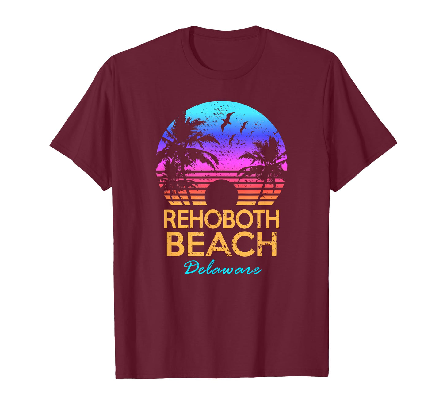 Rehoboth Beach Delaware Summer Vacation Retro Vintage Sunset Men Women Kids T-Shirt