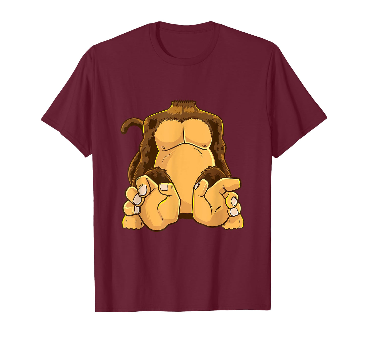 Monkey Body Costume Headless Chimpanzee Funny Ape T-Shirt