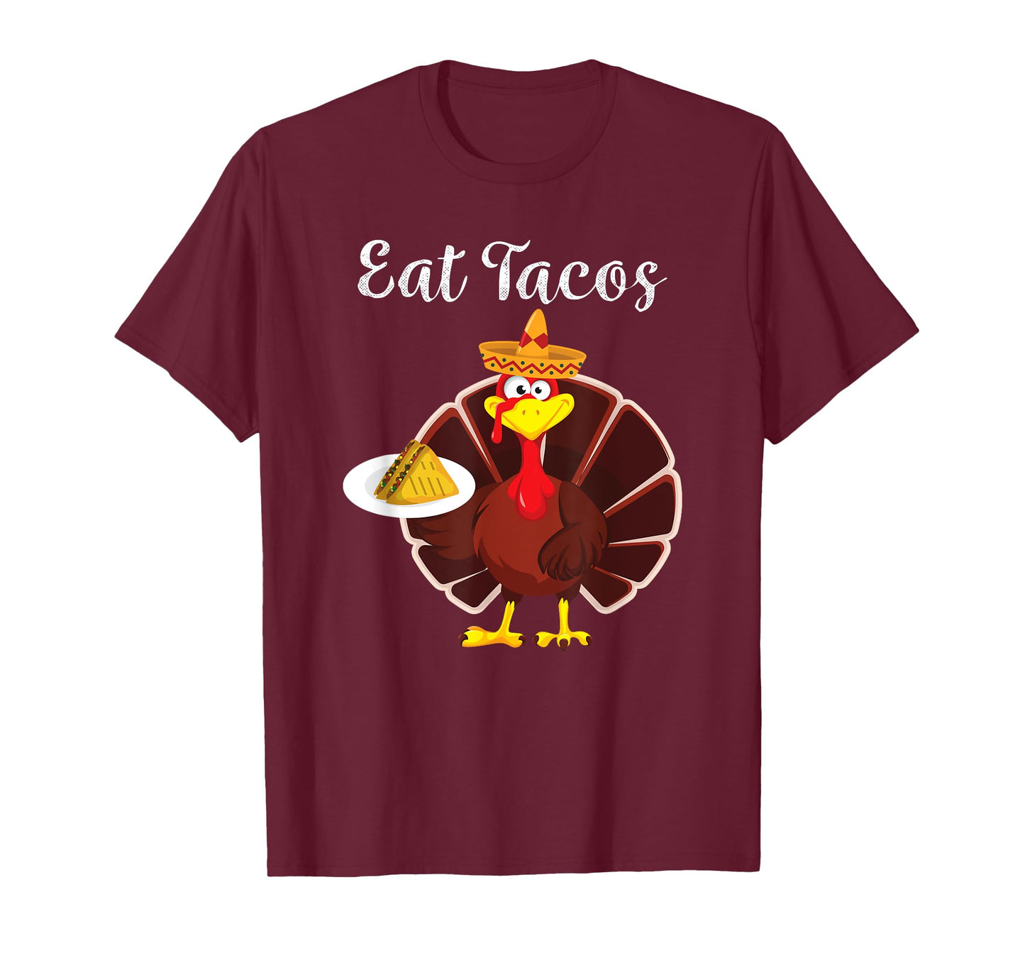 Funny Mexican Turkey Eats Tacos Thanksgiving Christmas T-Shirt