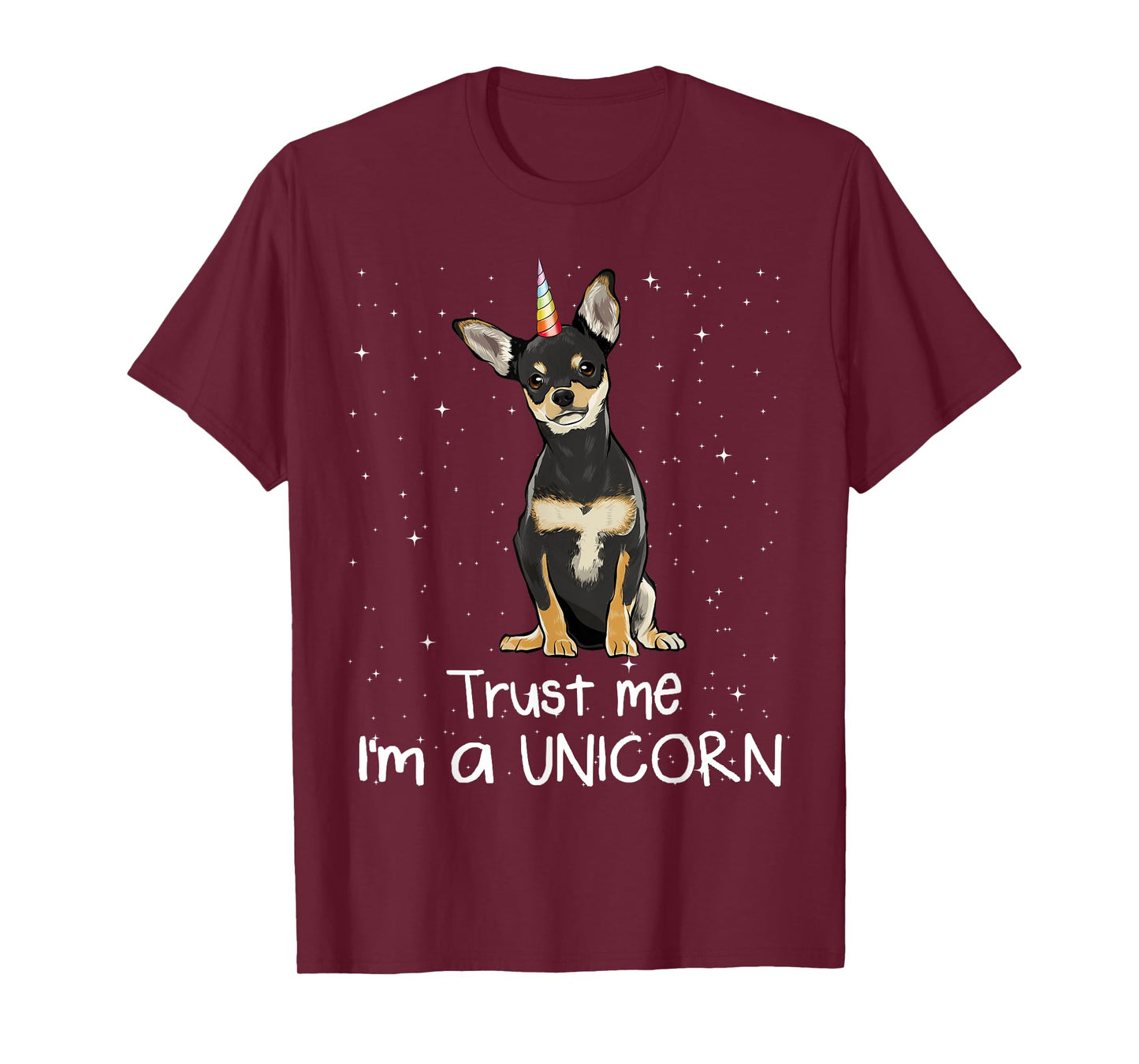 Black Chihuahua Trust Me I'm A Unicorn Dog Men Women T-Shirt