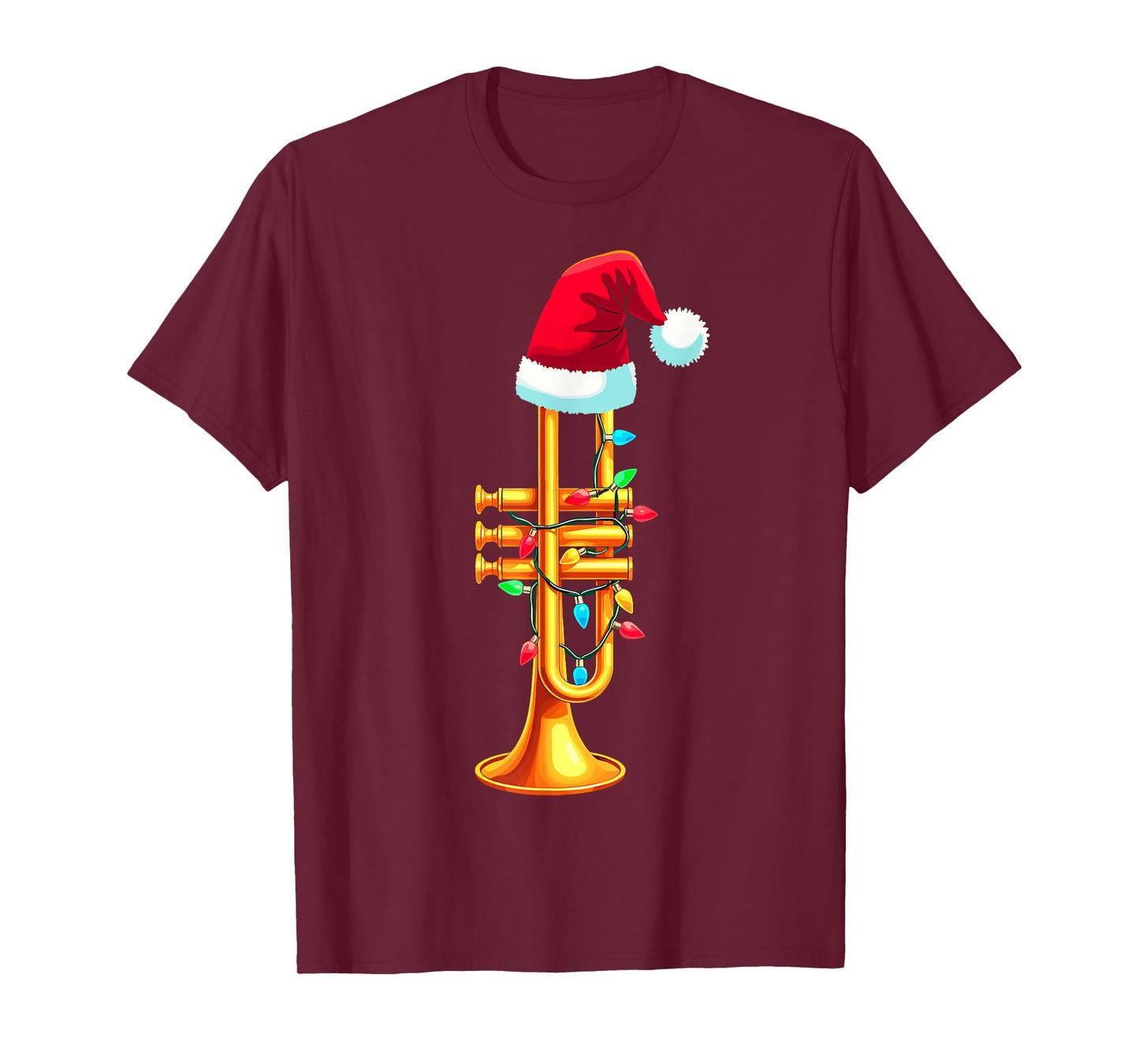 Santa Trumpet Musician Music Lover Xmas Christmas Party Tee T-Shirt