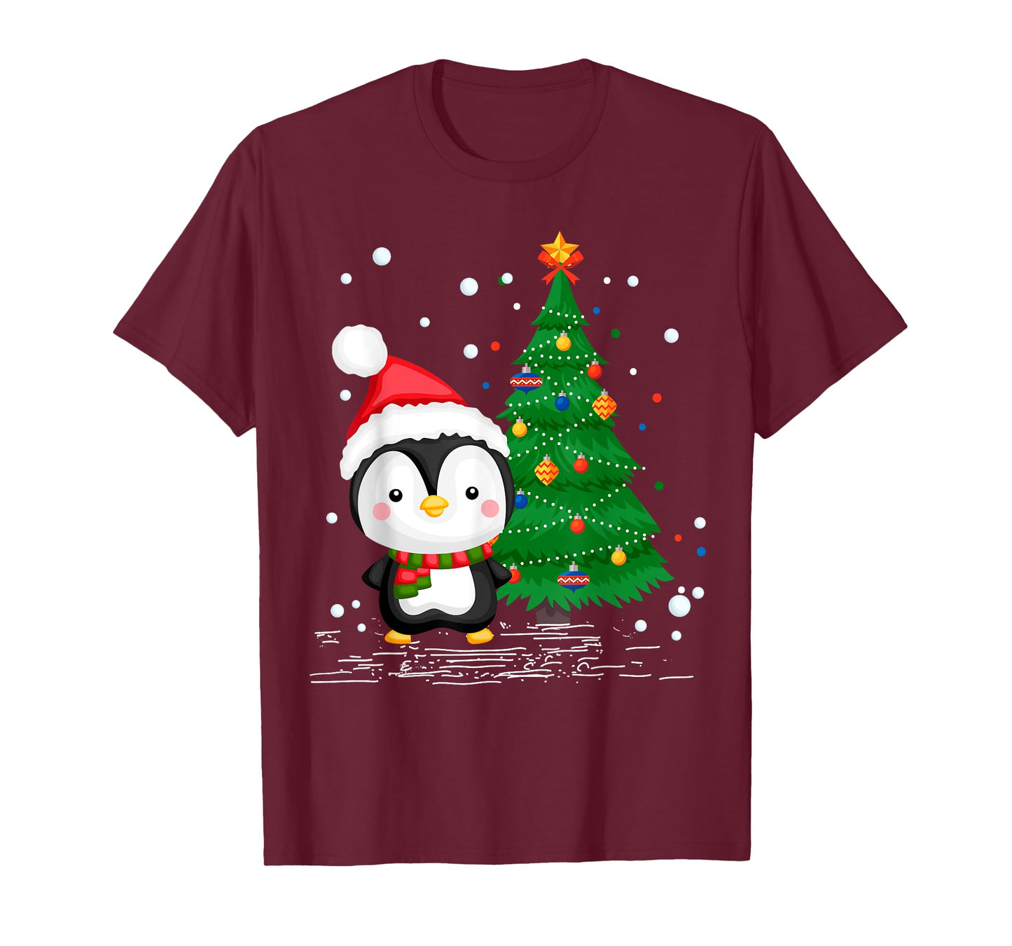 Funny Penguin Lover Gift Santa Hat Penguin Christmas T-Shirt