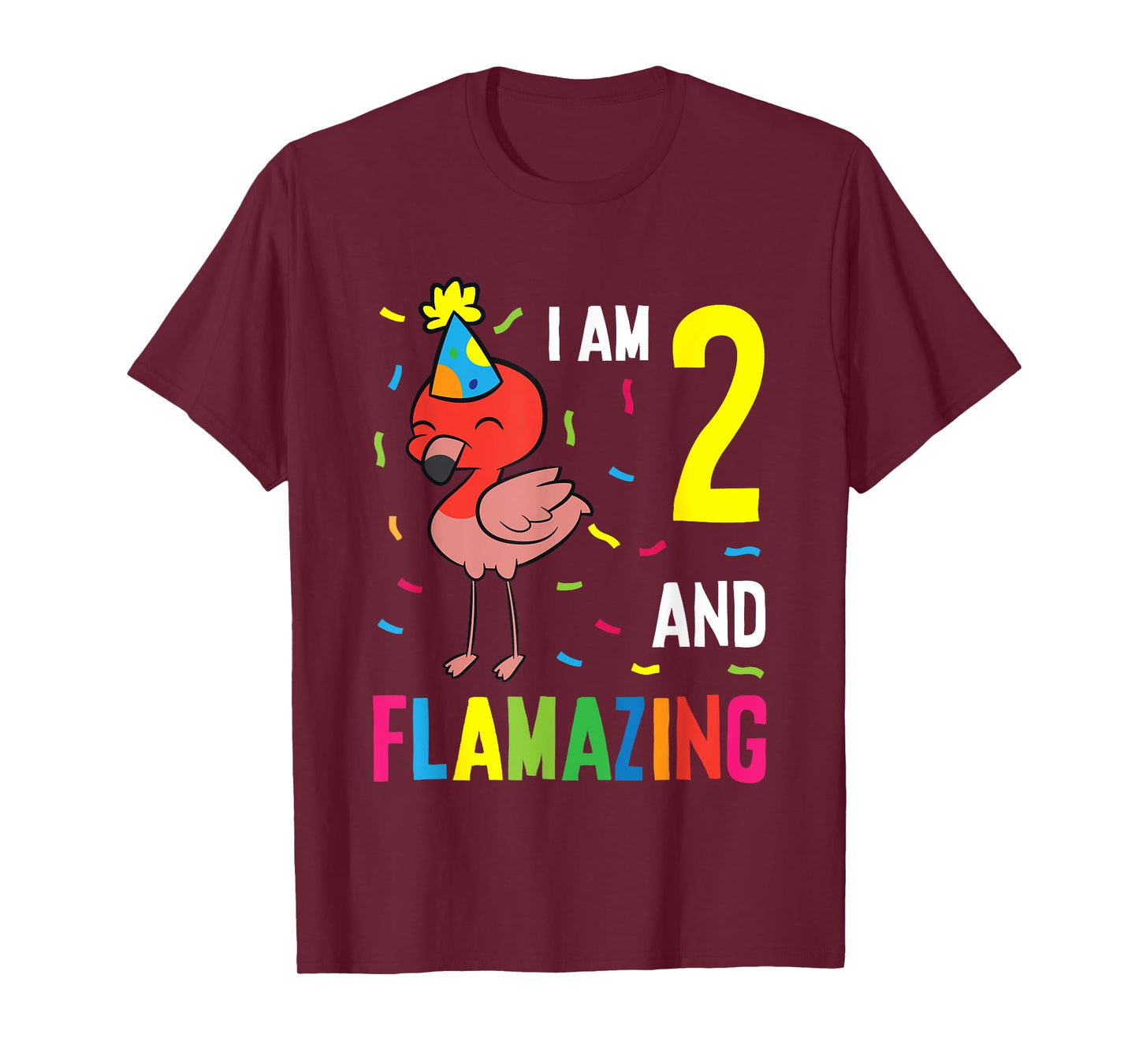 Flamingo 2nd Birthday I Am 2 And Flamazing T-Shirt