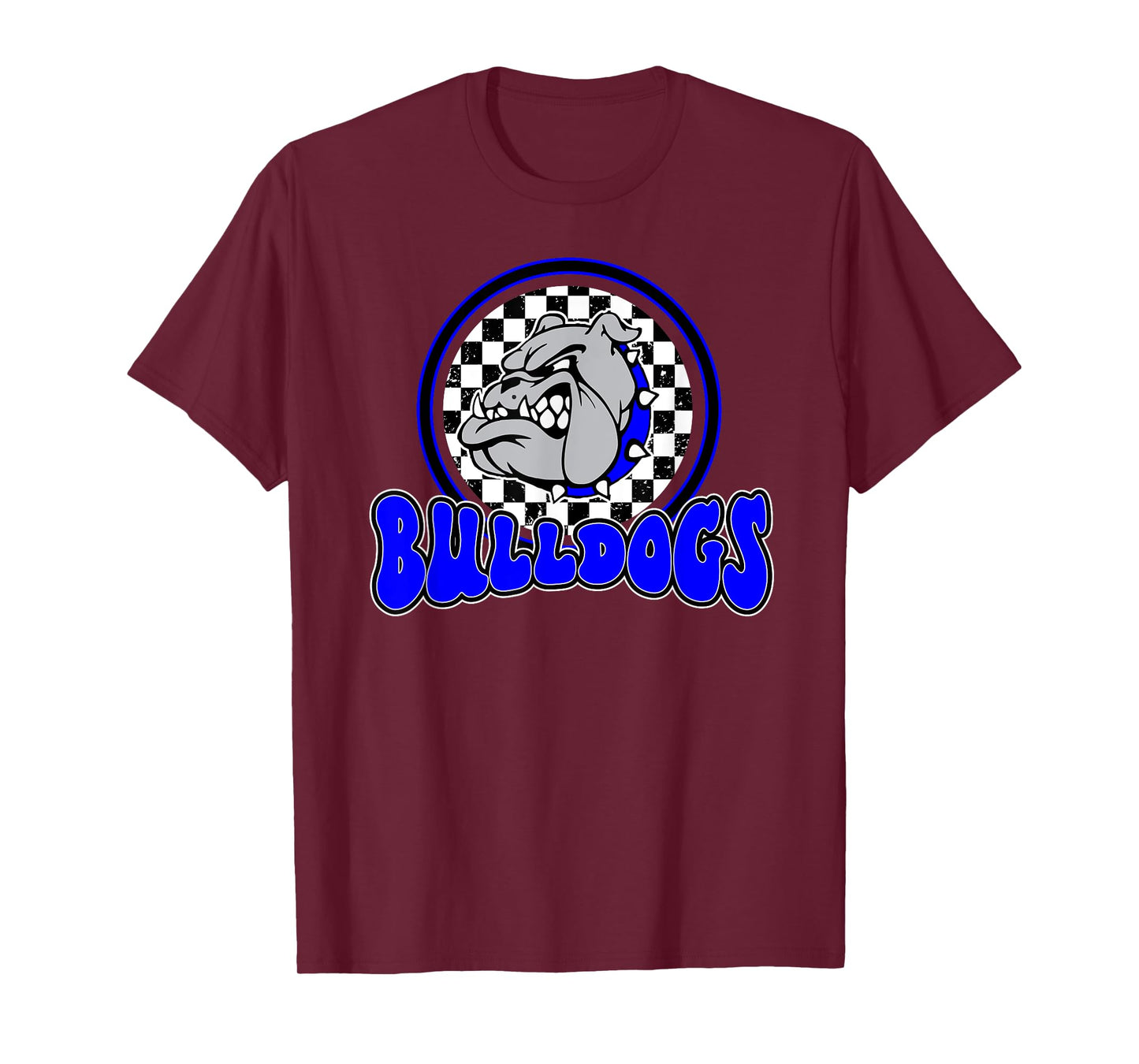 Bulldogs School Spirit Blue Black Retro T-Shirt