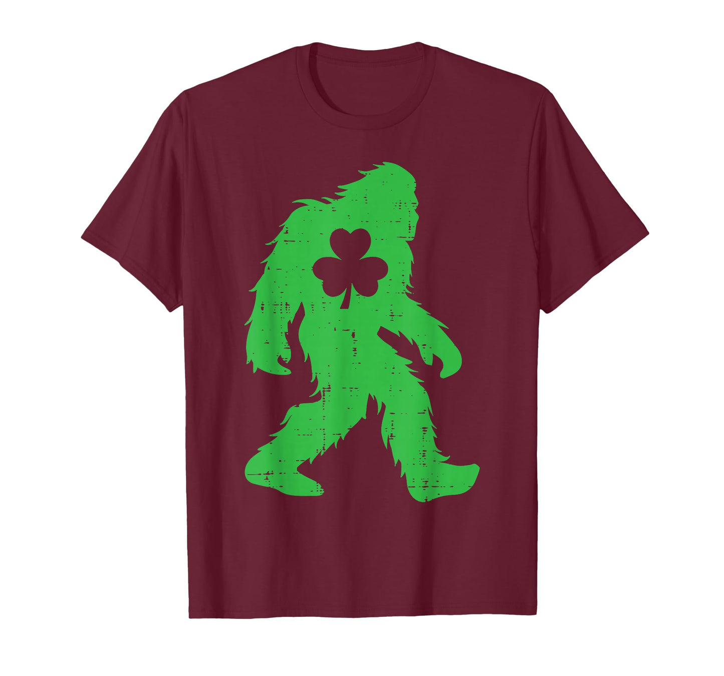 St Patricks Day Bigfoot Sasquatch Shamrock Men Women Kids T-Shirt