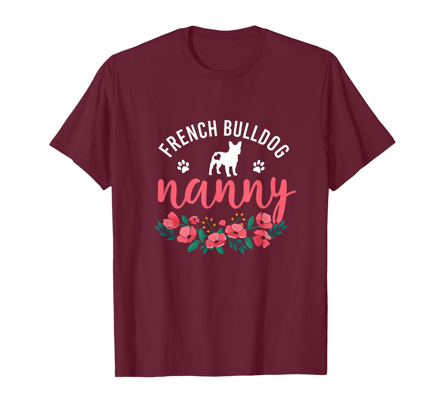 French Bulldog Nanny Gifts Womens Cute Dog Lover Christmas T-Shirt