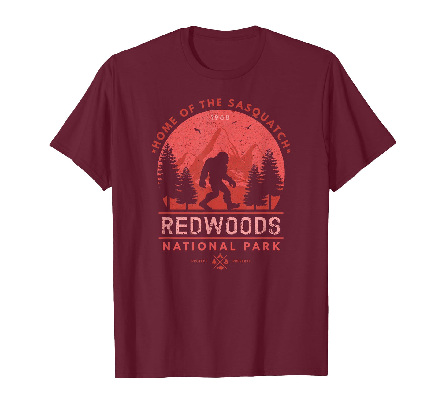 Bigfoot Redwoods Wilderness T Shirt California Sasquatch