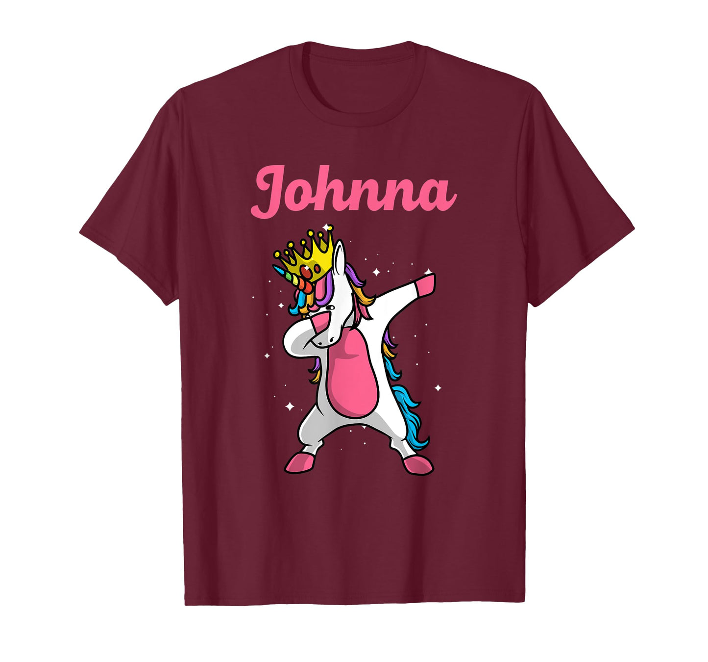 JOHNNA Name Personalized Birthday Dabbing Unicorn Queen T-Shirt