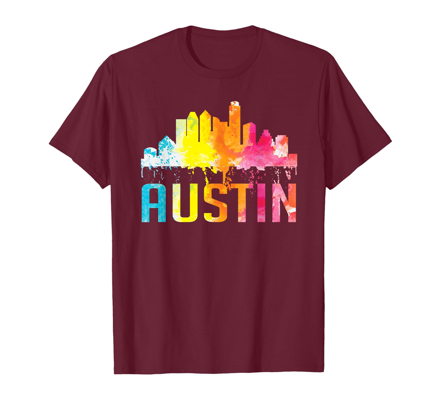 Austin Texas Watercolor Skyline Home State Souvenir Gift T-Shirt