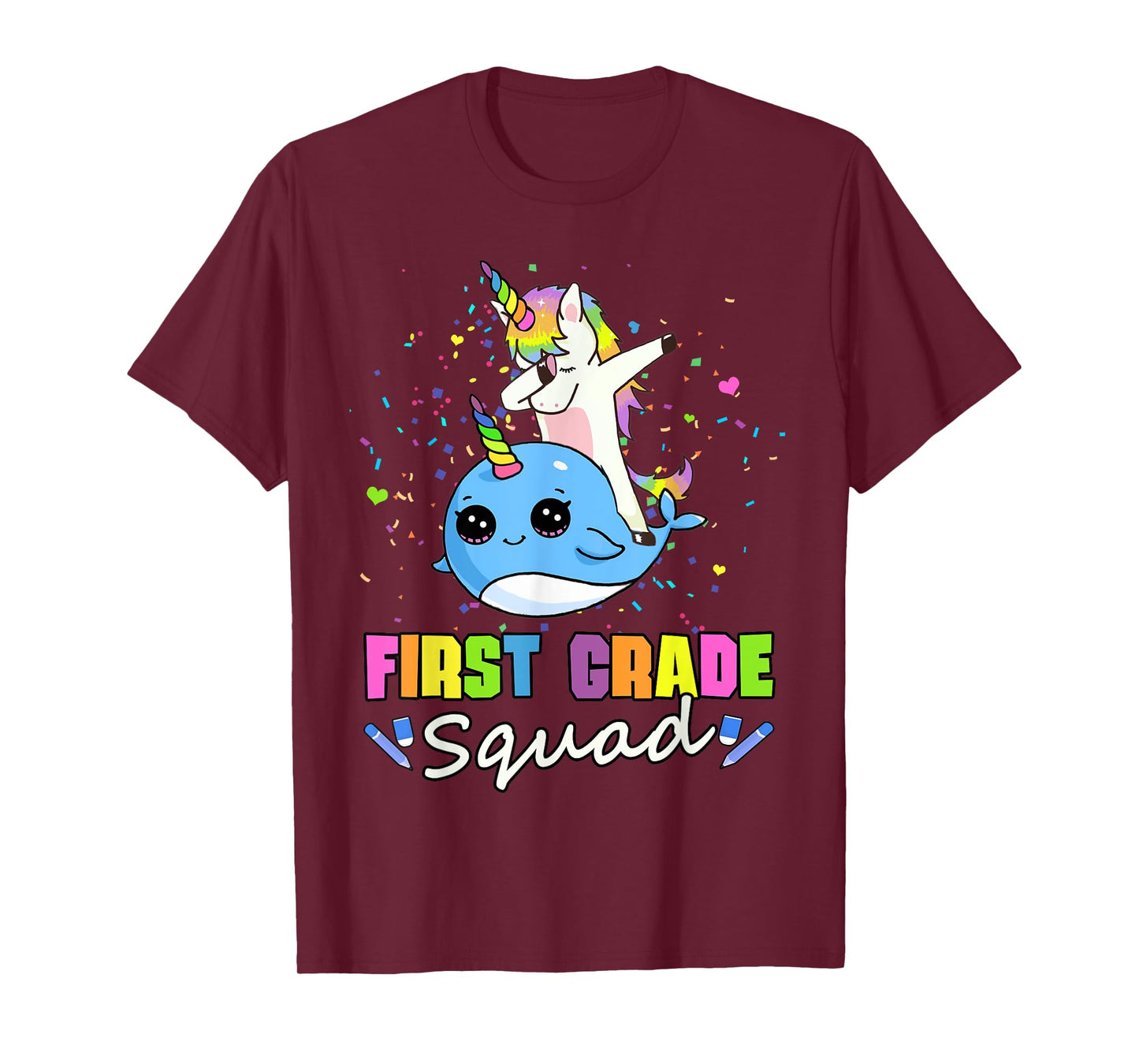 Team 1st Grade Unicorn Narwhal First Grade Squad T-Shirt
