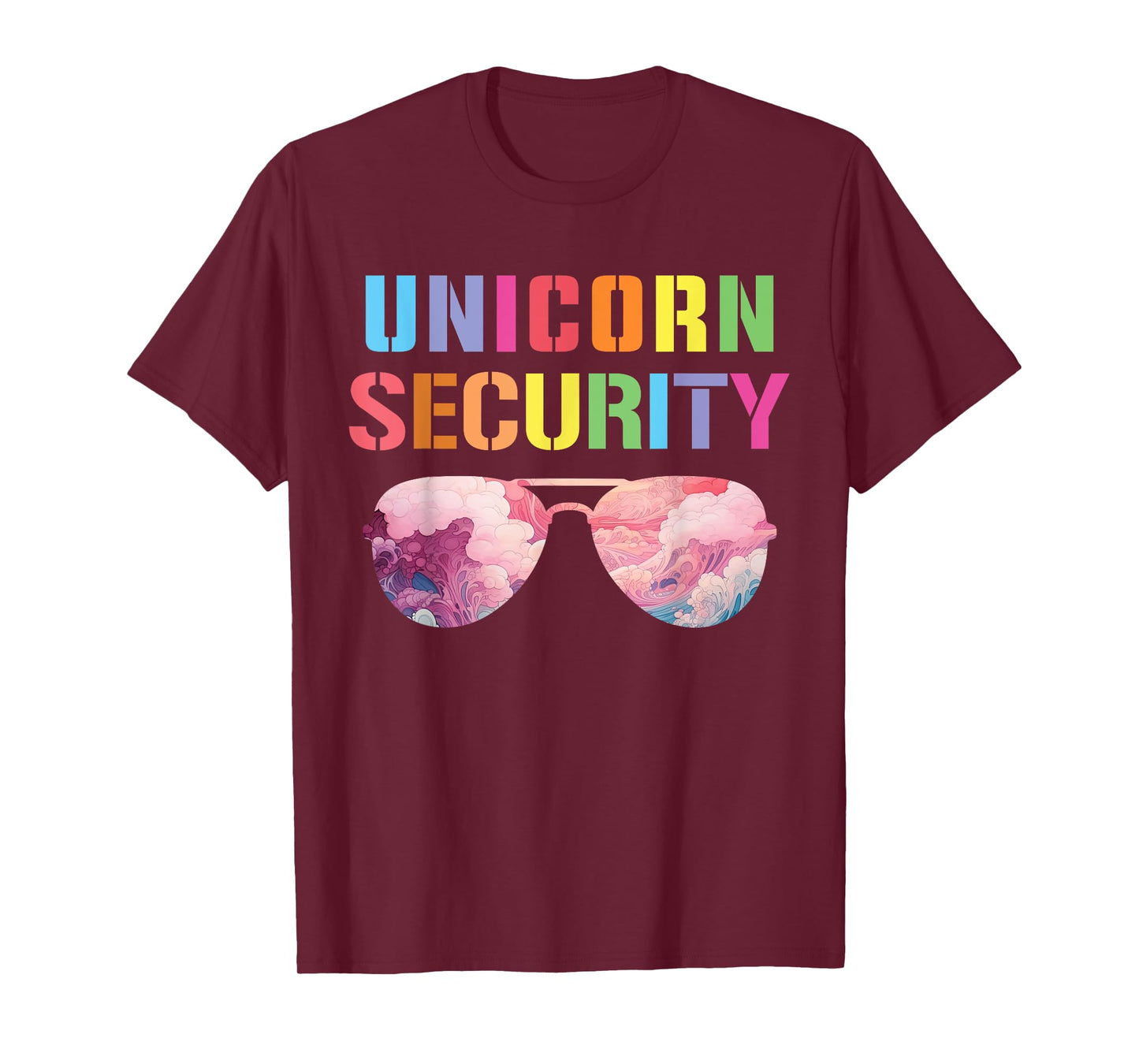 Halloween Dad Mom Daughter Adult Costume, Unicorn Security T-Shirt