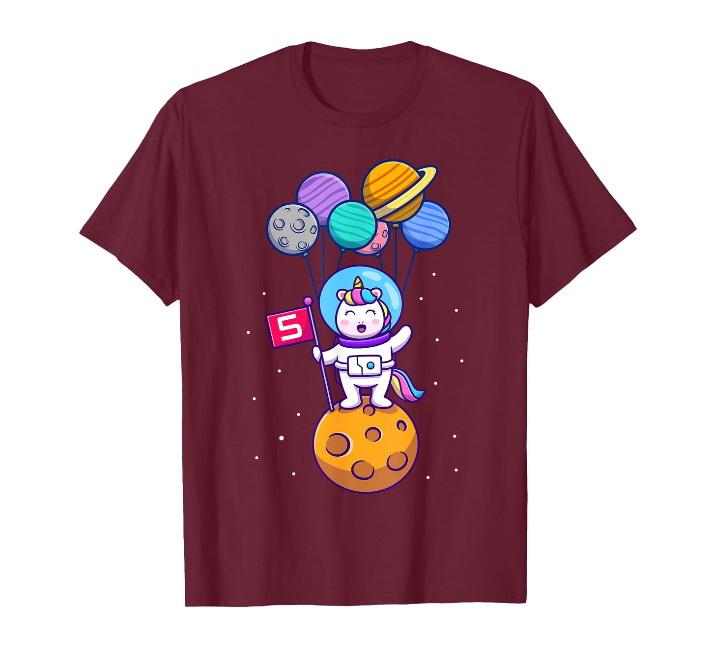 This Little Unicorn Astronaut is 5 for Birthday Girls T-Shirt