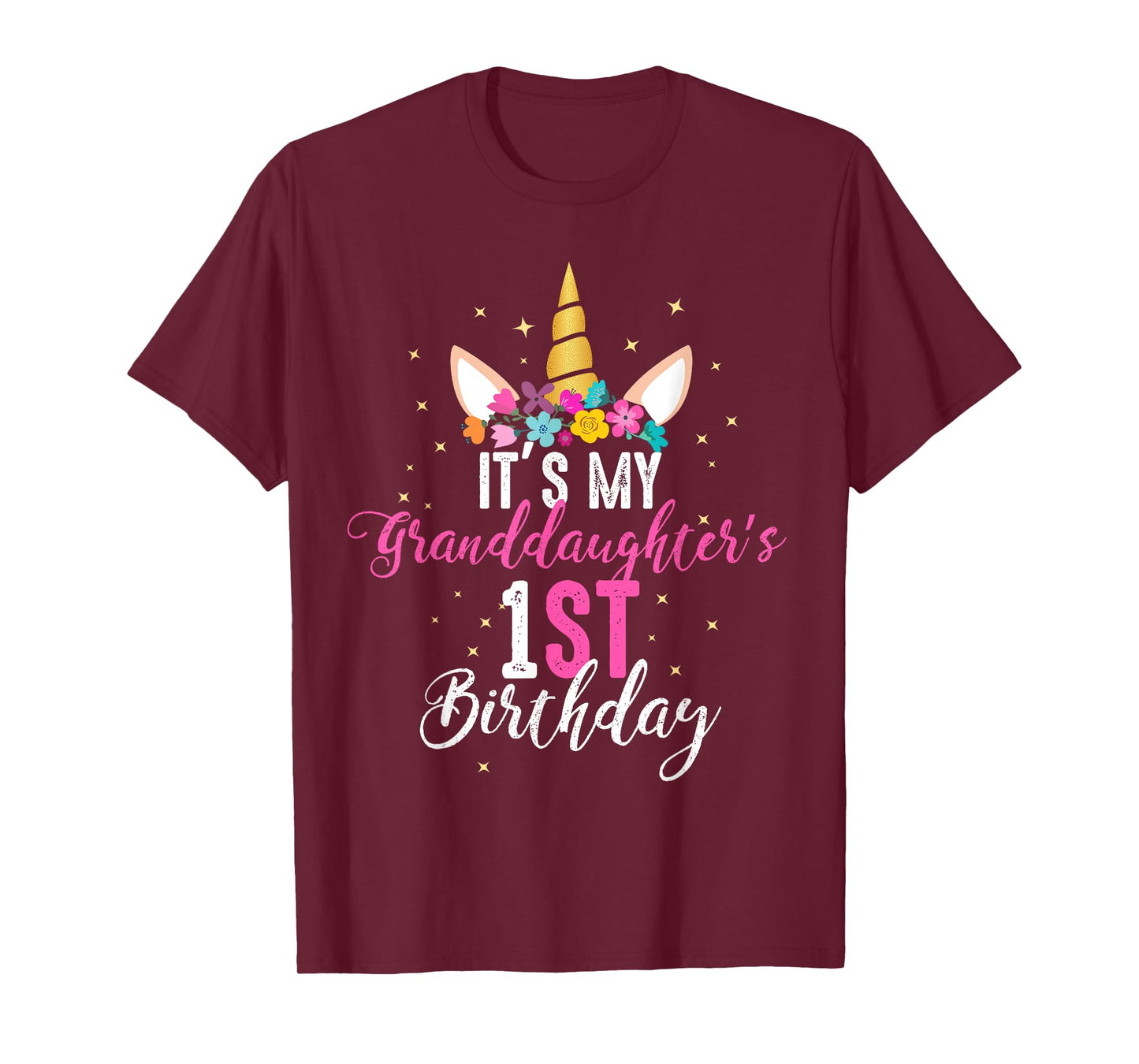 Its My Granddaughters 1st Birthay Girl Unicorn Birthday T-Shirt