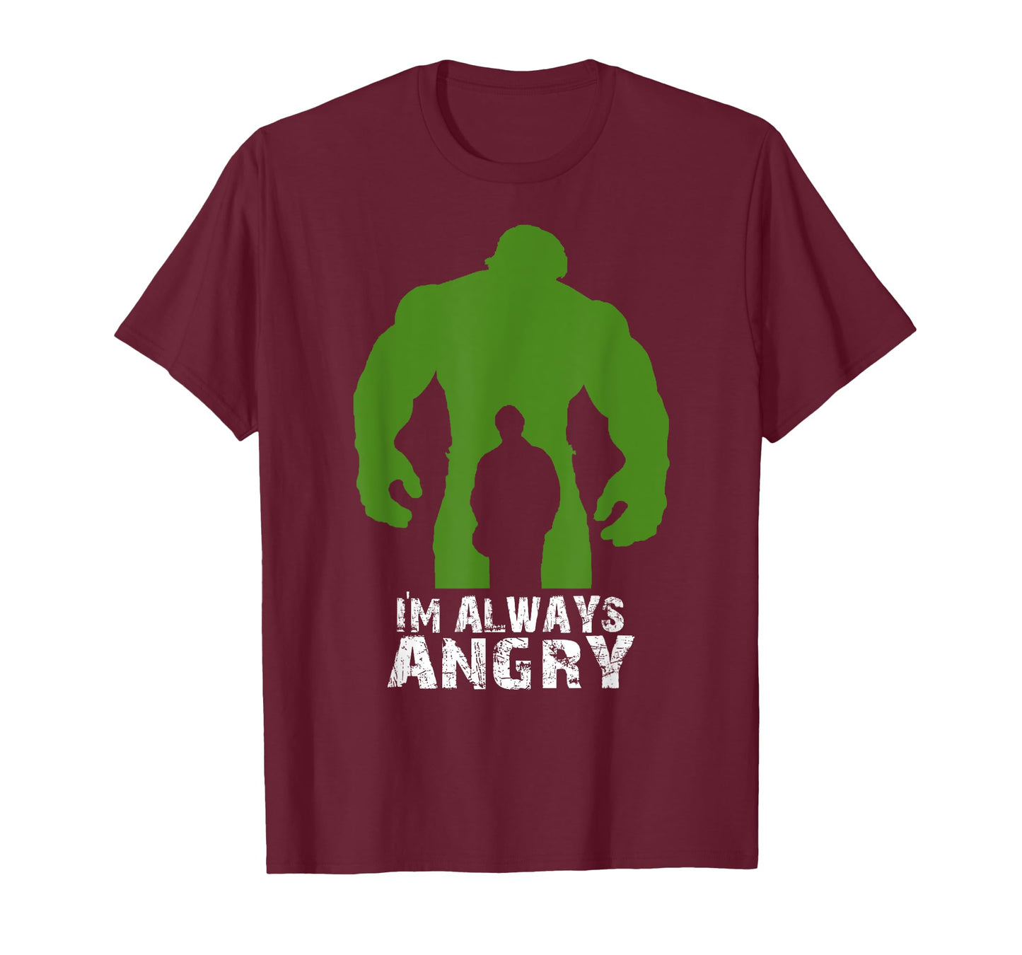 Urban Macho Tees I'm Always Angry Superhero T-Shirt - Black, Unisex-Adults, Short Sleeve, Fitted, Small