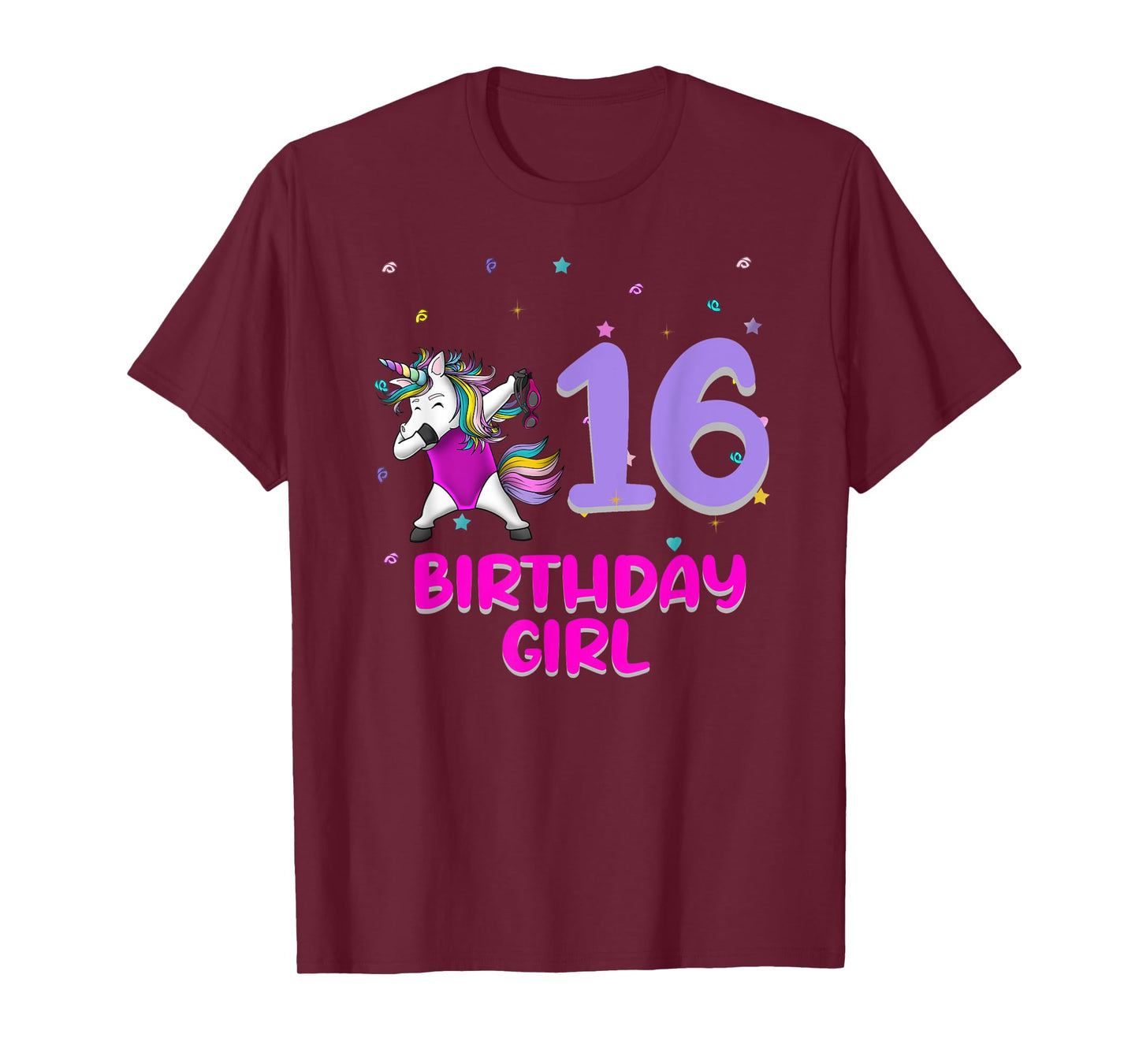 Unicorn Swimsuit 16th Birthday Girl Love Funny 16 Years Old T-Shirt