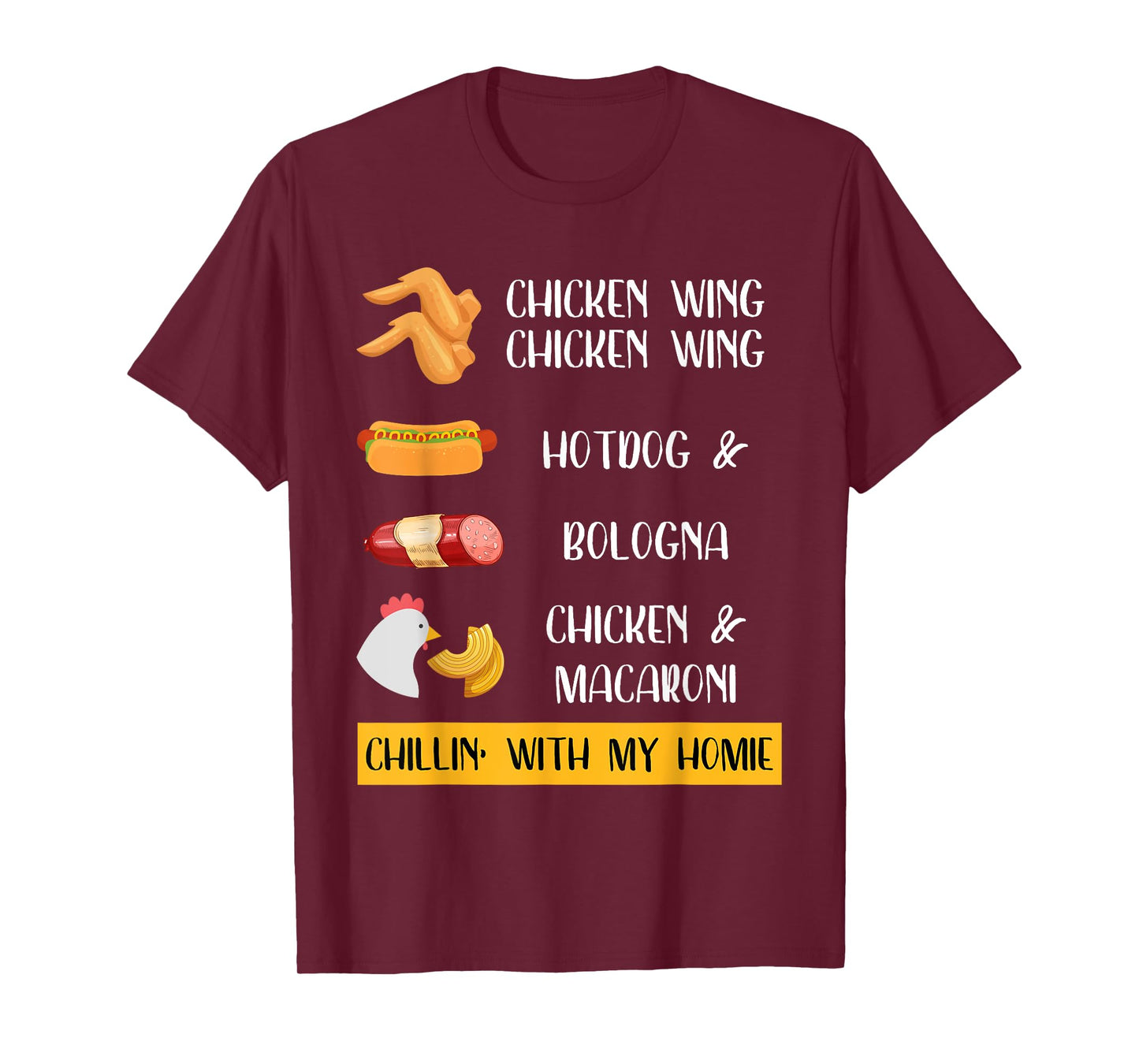 Chicken Wing Chicken Wing Hotdog and Bologna Shirt Kids, Men T-Shirt