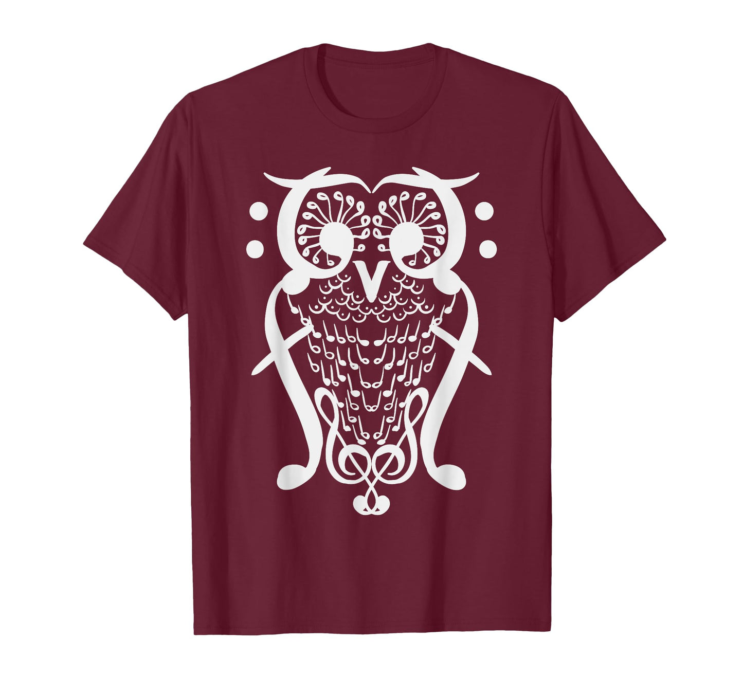Music Note Owl Shirt Musicians Teacher Birthday Gift Bird T-Shirt
