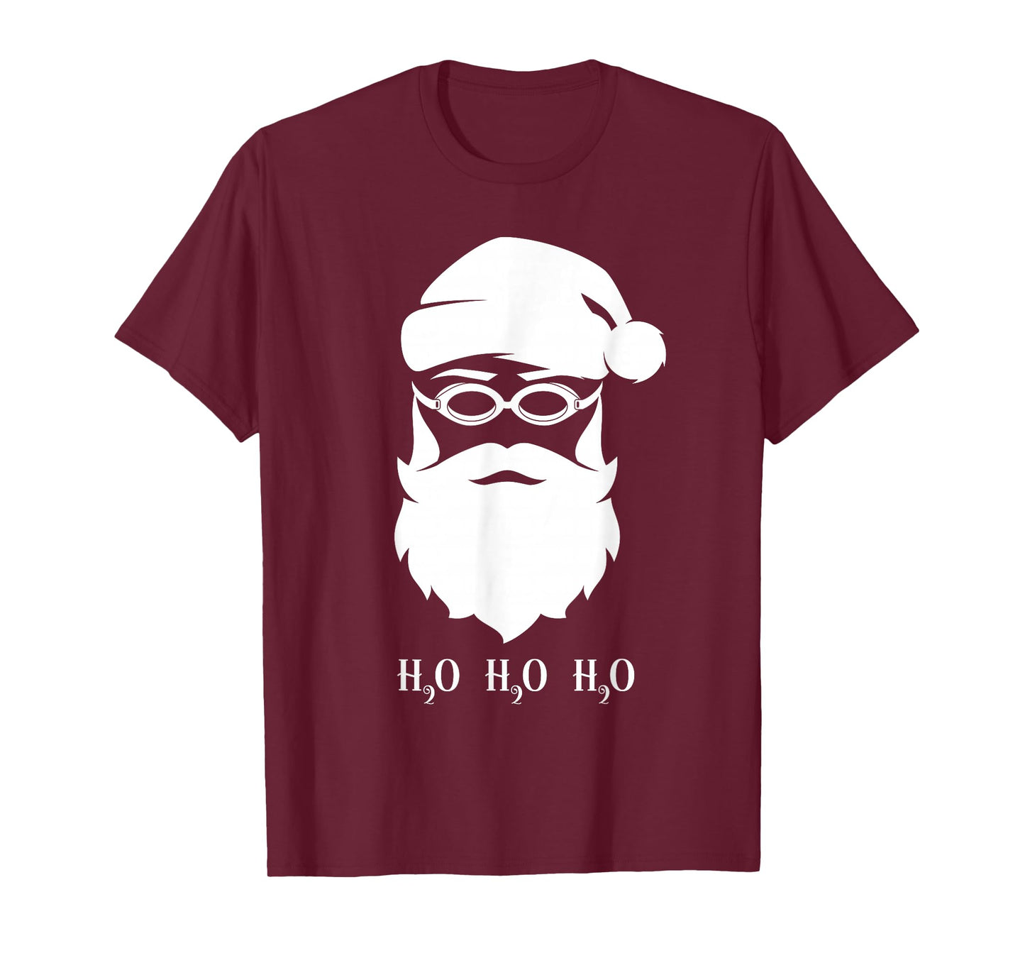 Swimming Christmas Santa Claus H20 Swimmer Xmas T-Shirt