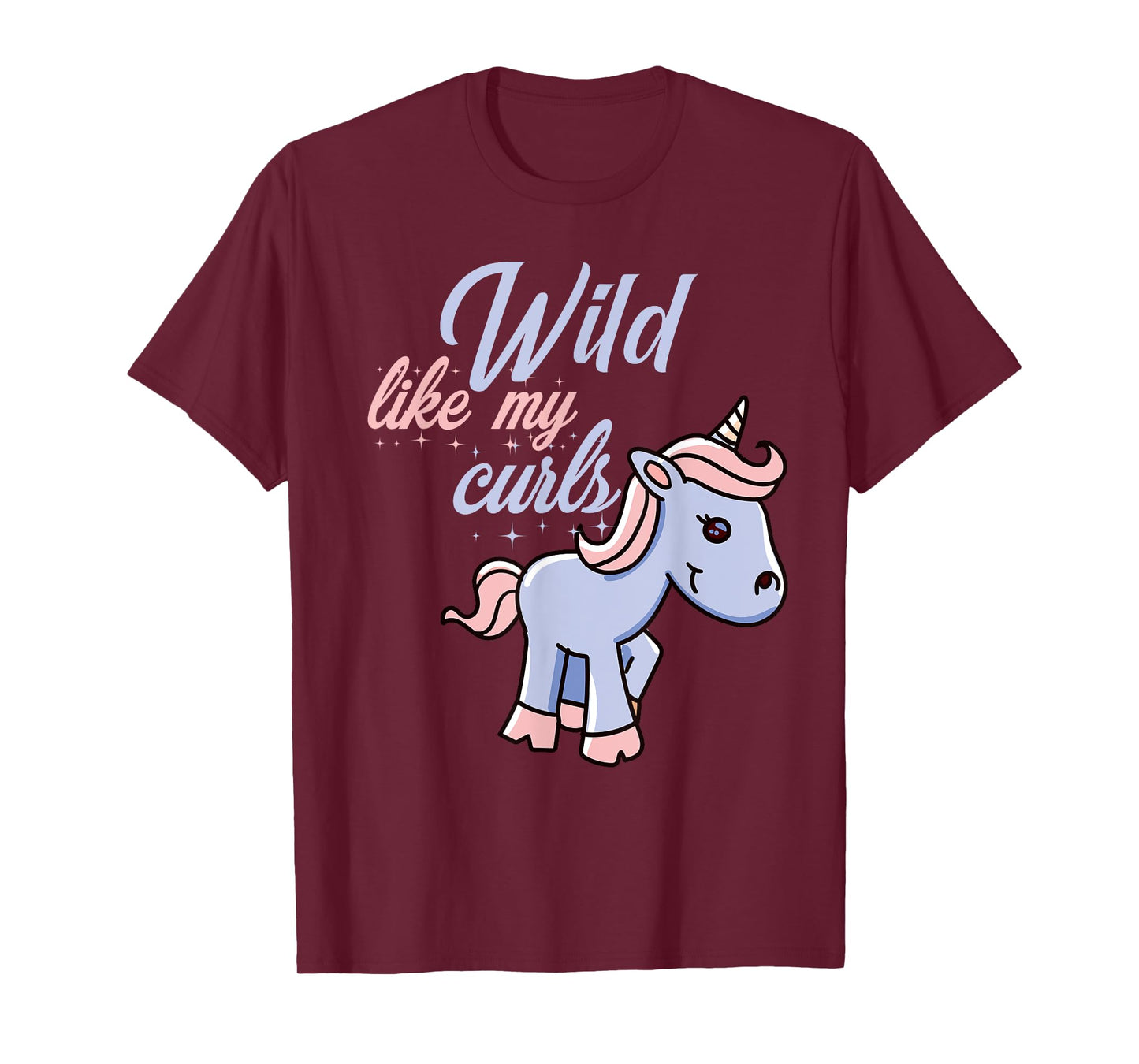 Wild Like My Curls Toddler Cute Unicorn Curly Haired T-Shirt