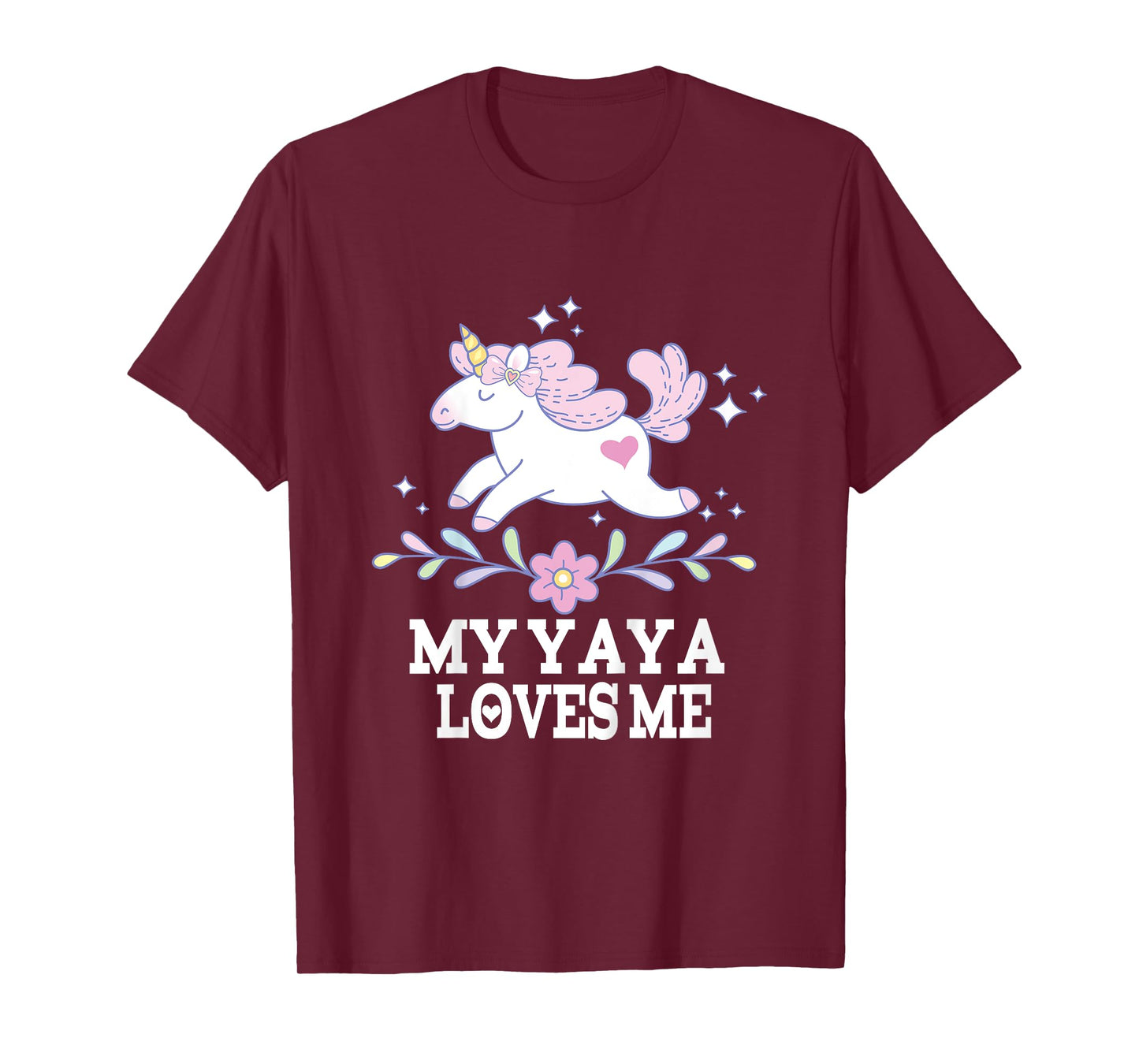 Kids My Yaya Loves Me Granddaughter Unicorn T-Shirt