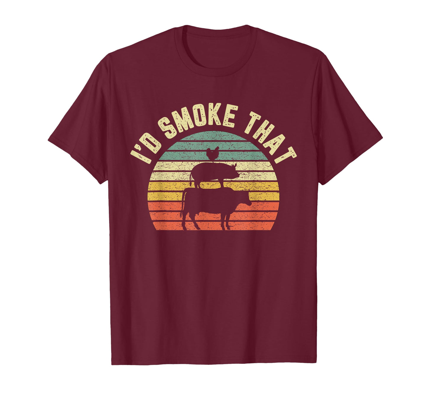 Funny BBQ Shirt I'd Smoke That Retro Barbeque Grilling Gift T-Shirt